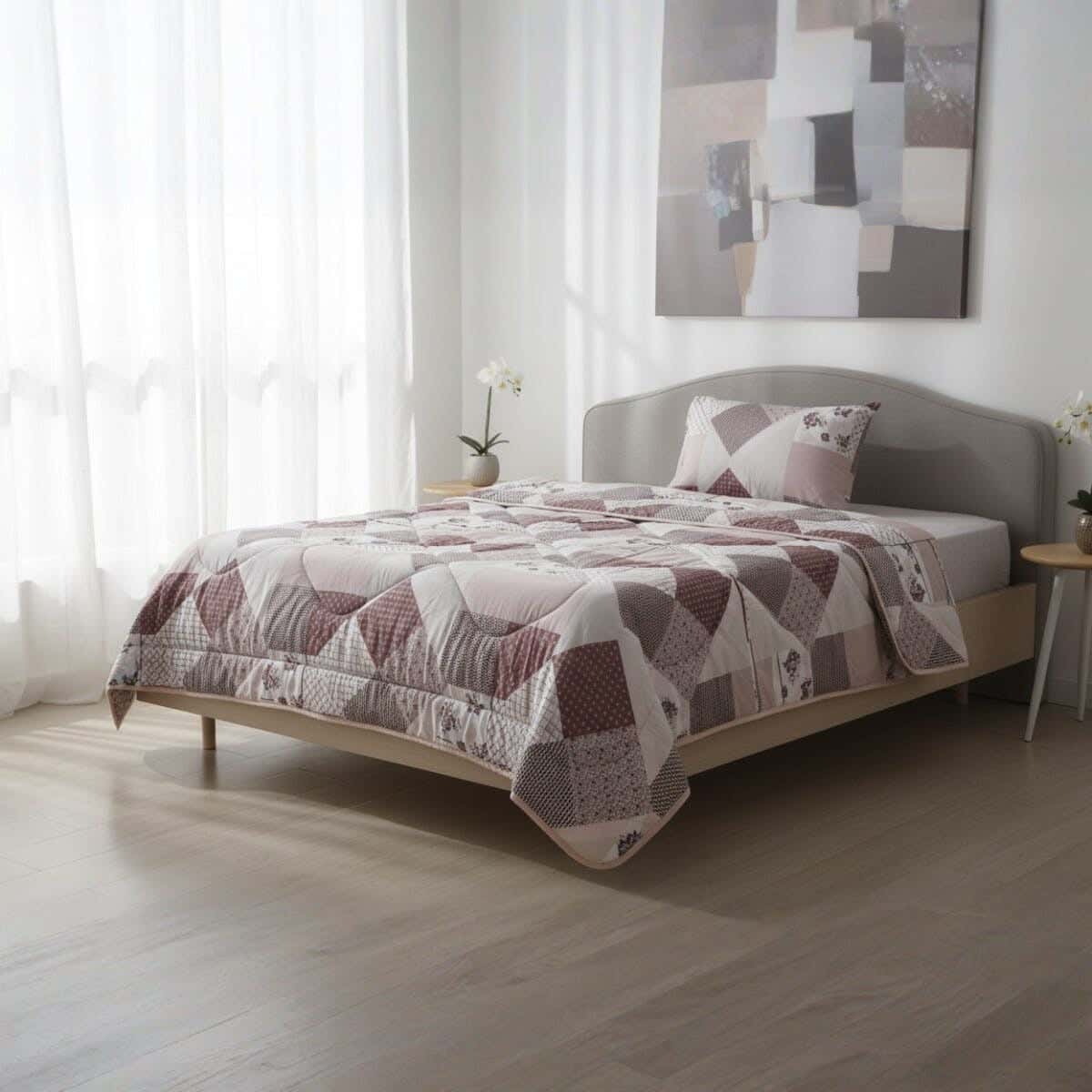 Mokhmal Microfiber Quilt set, 4 pieces, 240x170 cm, 5800 gm - Multicolor