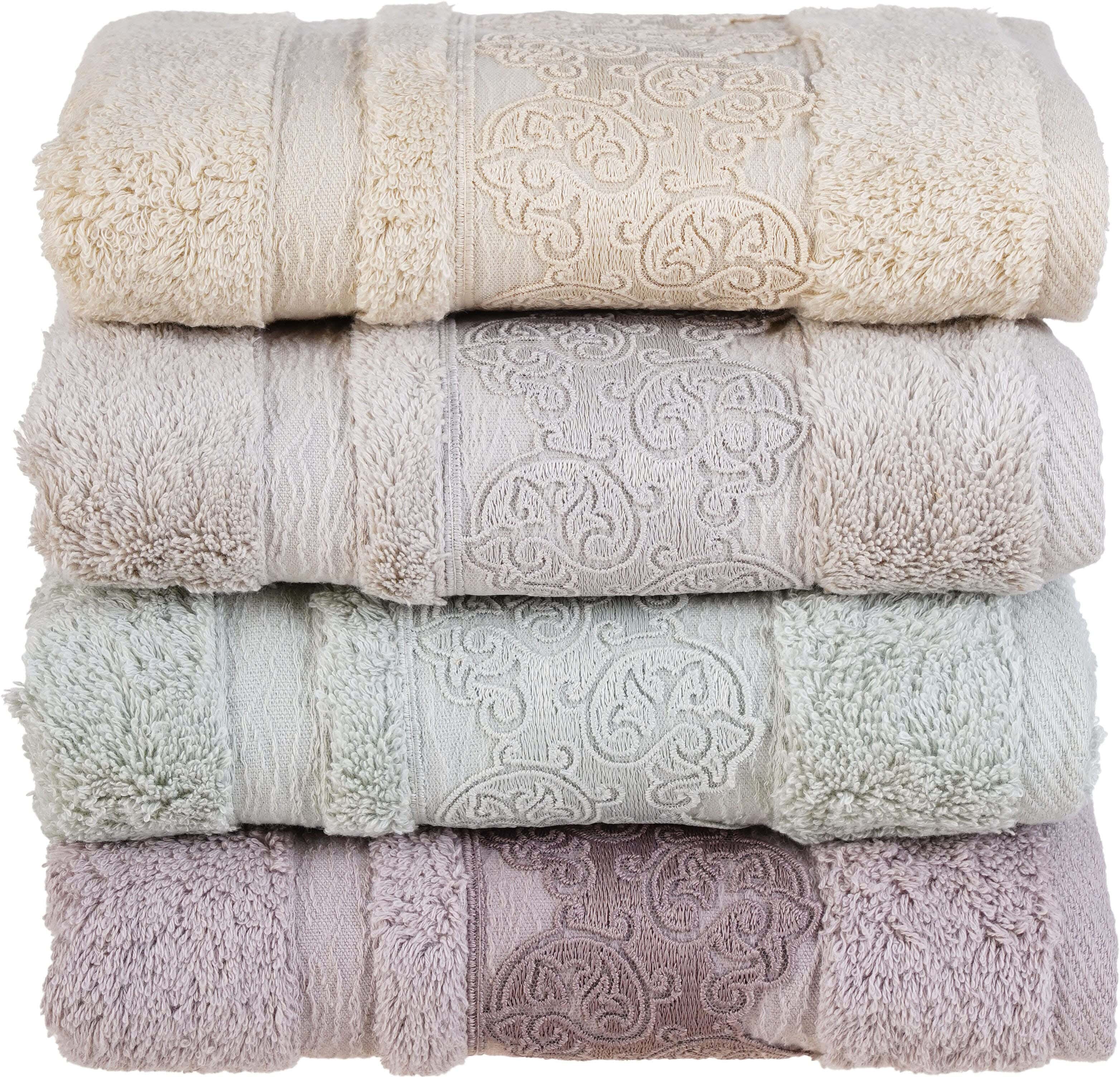 Verdi Cotton Towel Set, 4 Pieces, 100×50 cm, 230 gm - Multicolor