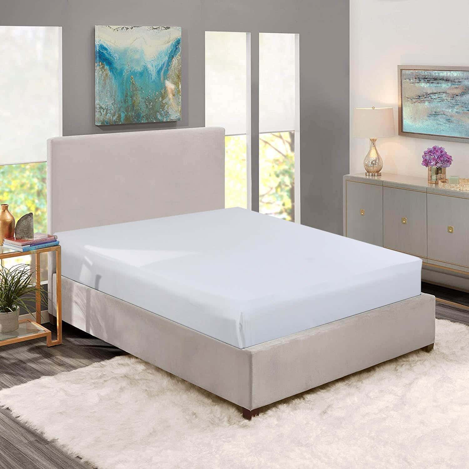 Forbed Cotton Elastic Bed Sheet, 200×160 cm, 800 gm - Off White