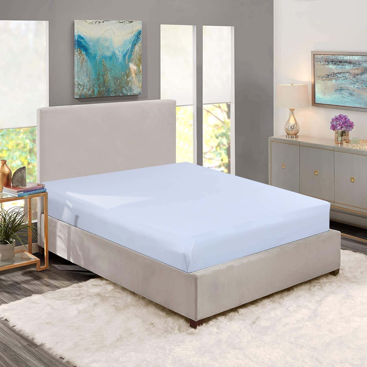 Forbed Cotton Elastic Bed Sheet, 200×180 cm, 800 gm - White