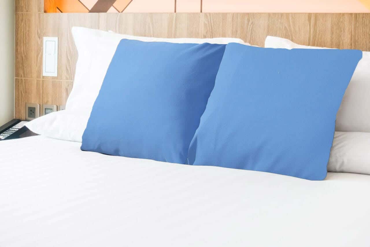 Nice Home Cotton Pillow Cover Set, 2 Pieces, 50×70 cm, 300 gm - Light Blue
