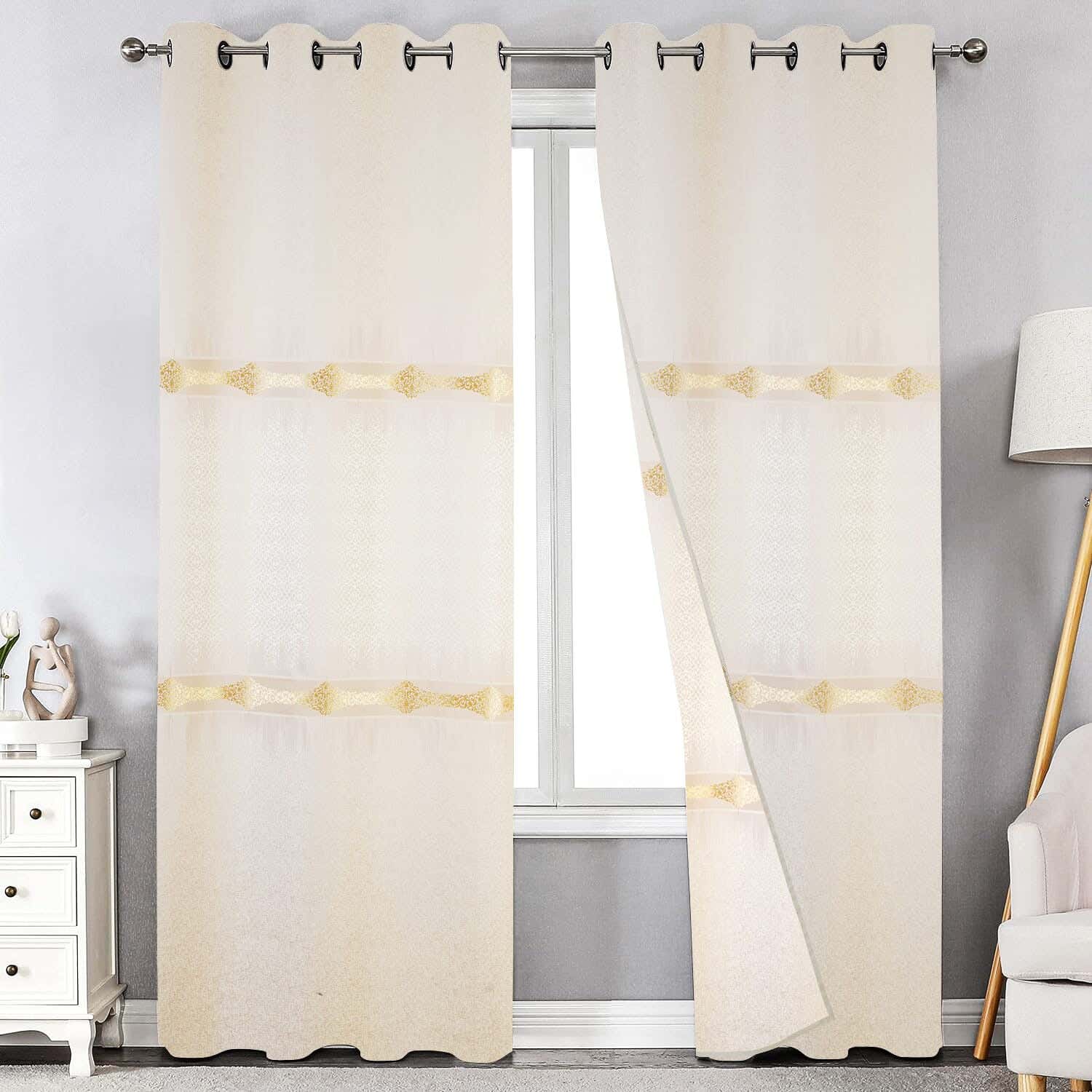 Najeh Tex Linen Grommet Curtain, 135×250 cm, 980 gm - Coffee ( 1 piece )