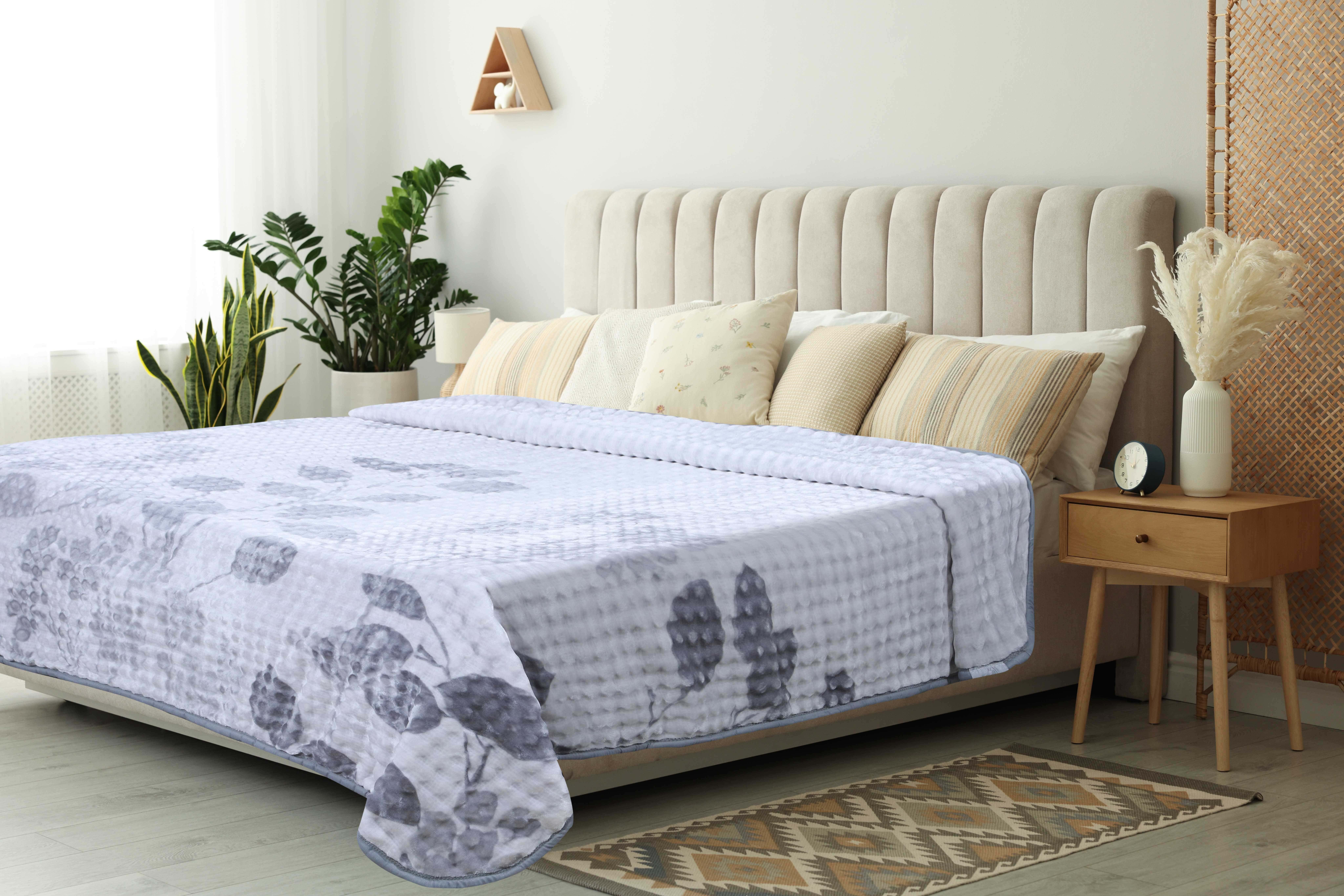 Morano Velvet Double Layer Blanket, 220×240 cm, 5500 gm - Grey