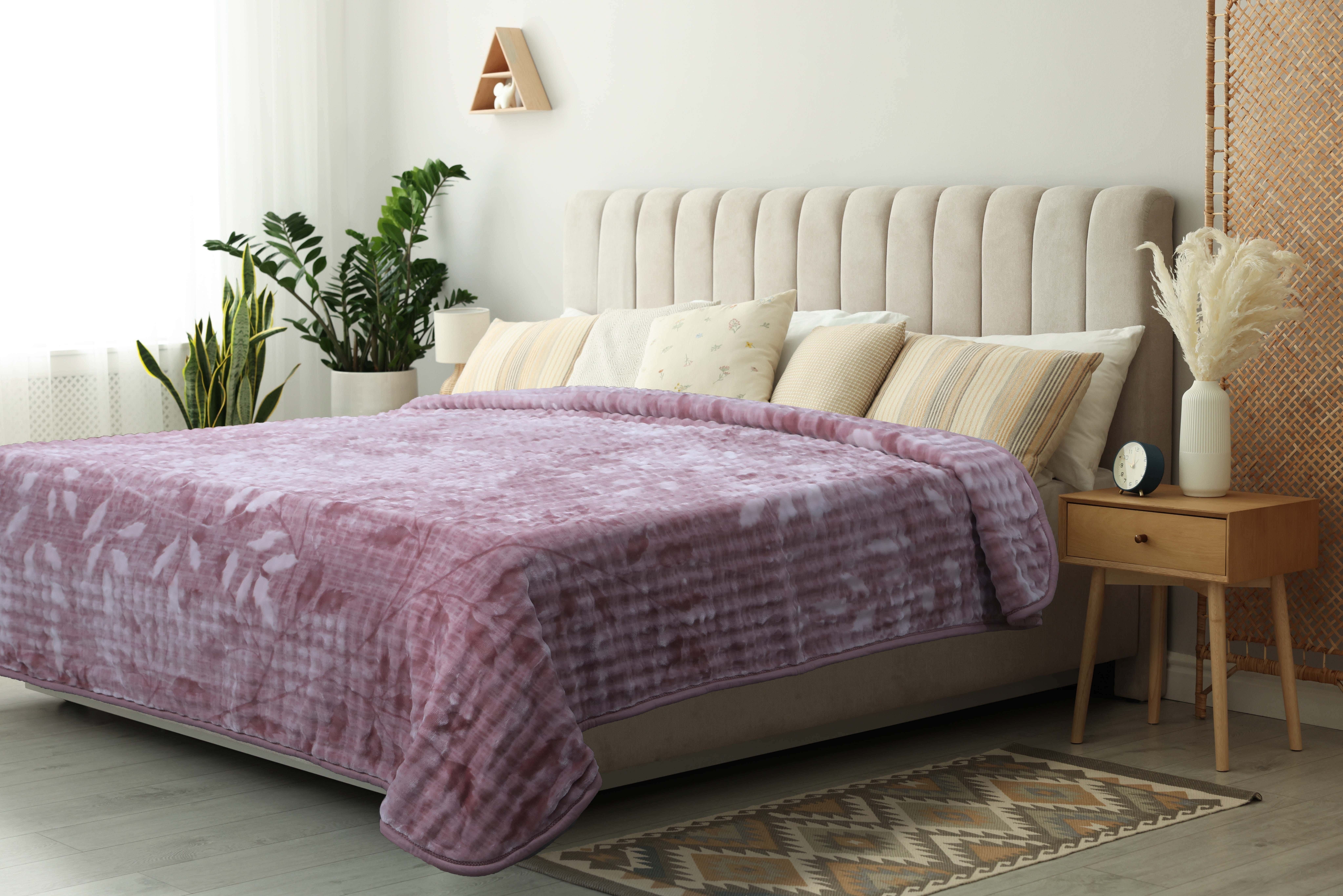 Morano Velvet Double Layer Blanket, 220×240 cm, 5500 gm - Rose