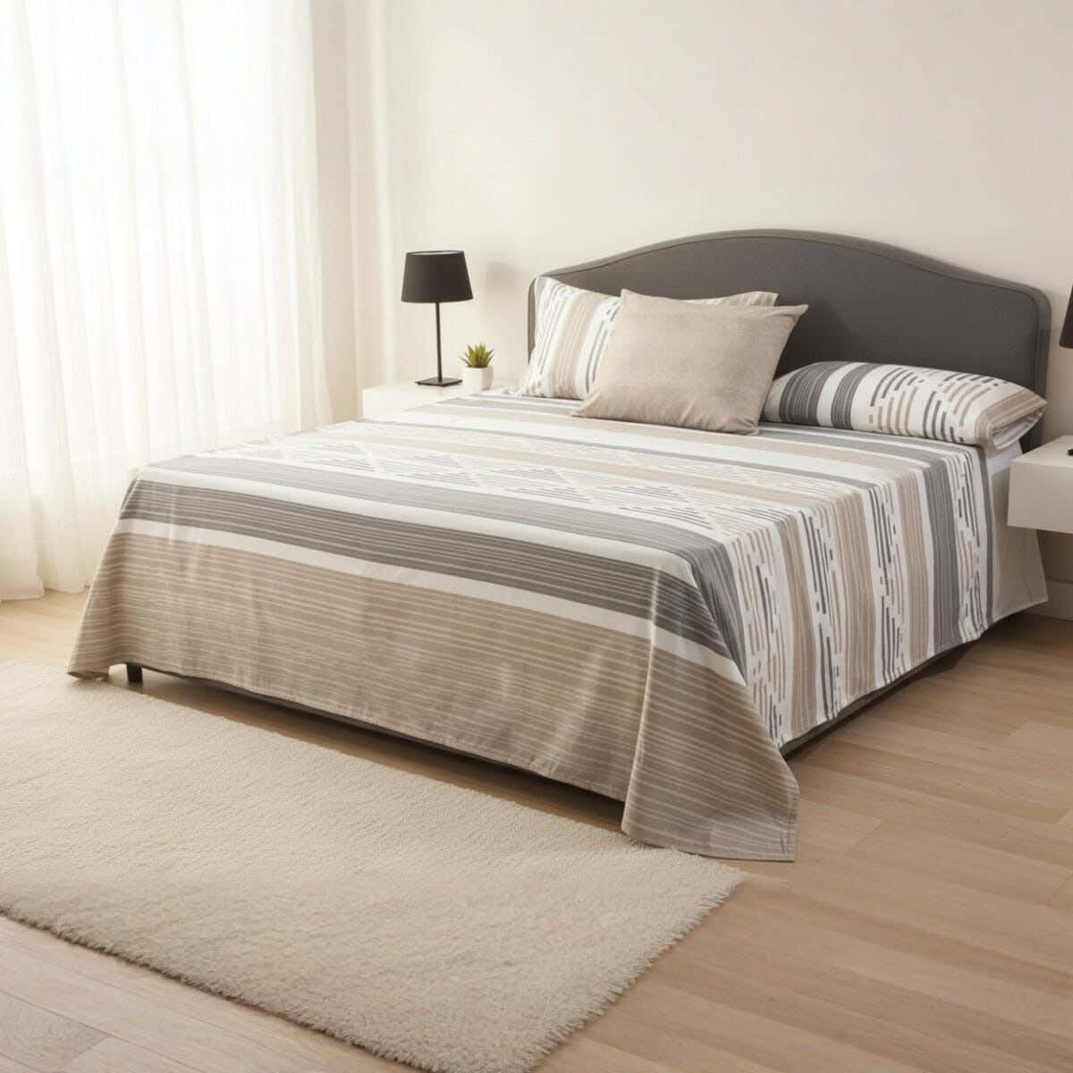 Hana Cotton Youth Bed Sheet Set, 6 Pieces, 240x180 cm, 1800 gsm - Multicolor