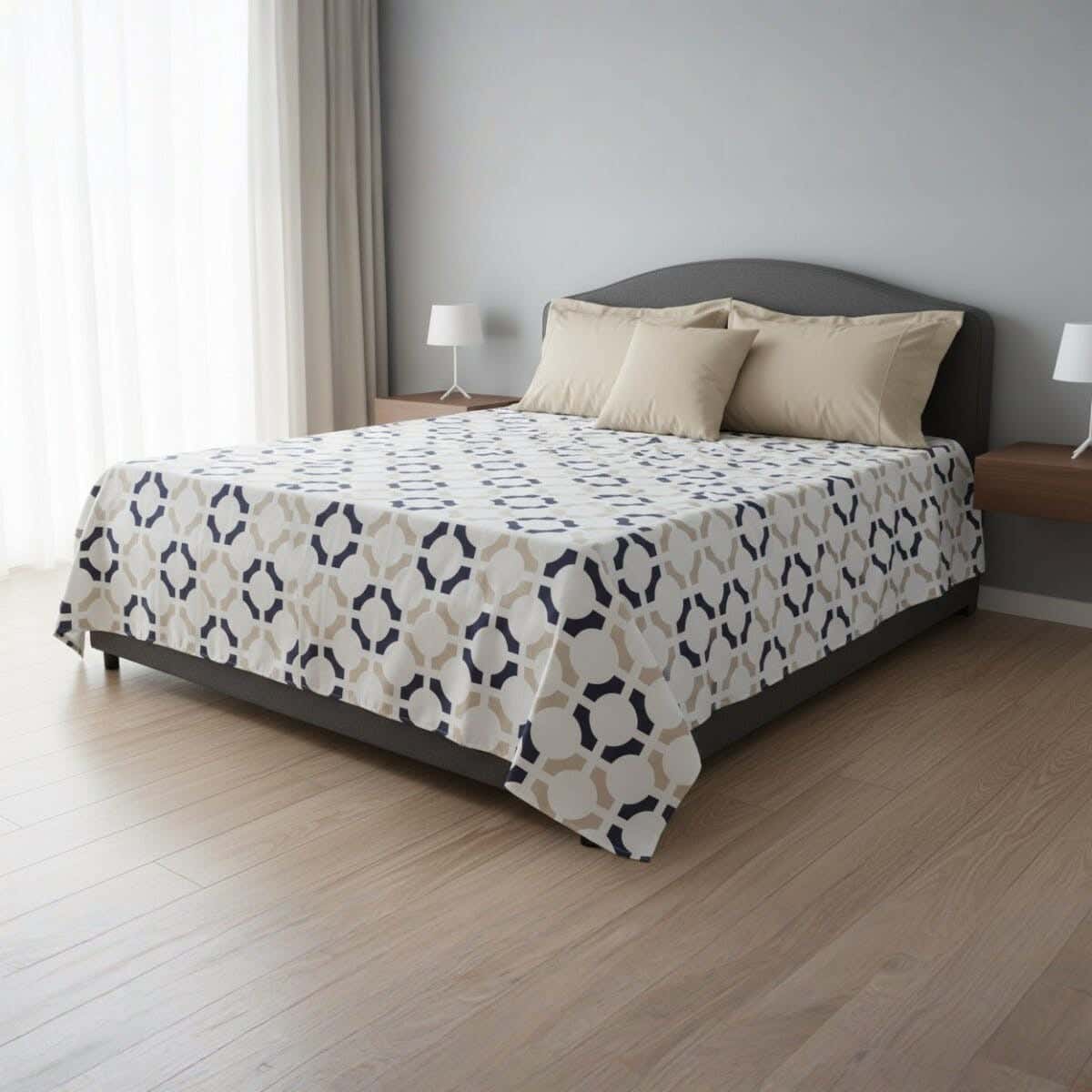Hana Cotton Youth Bed Sheet Set, 6 Pieces, 240x180 cm, 1800 gsm - Multicolor