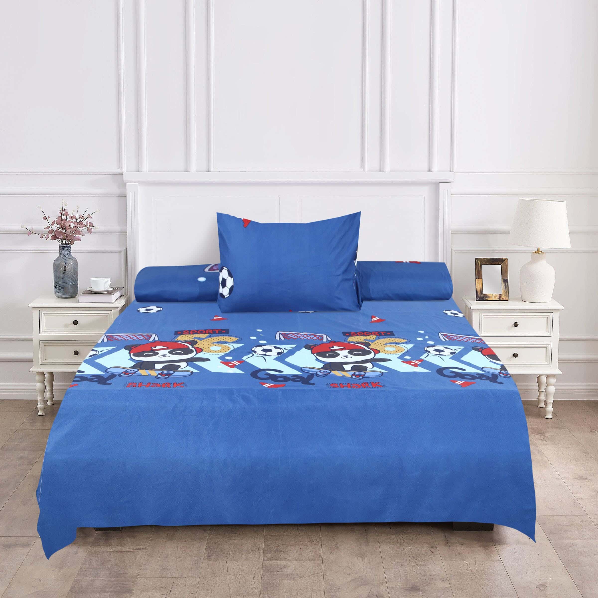 Microfiber Bed Sheet Set, 6 Pieces, 165x235 cm, 1100 gm - Blue