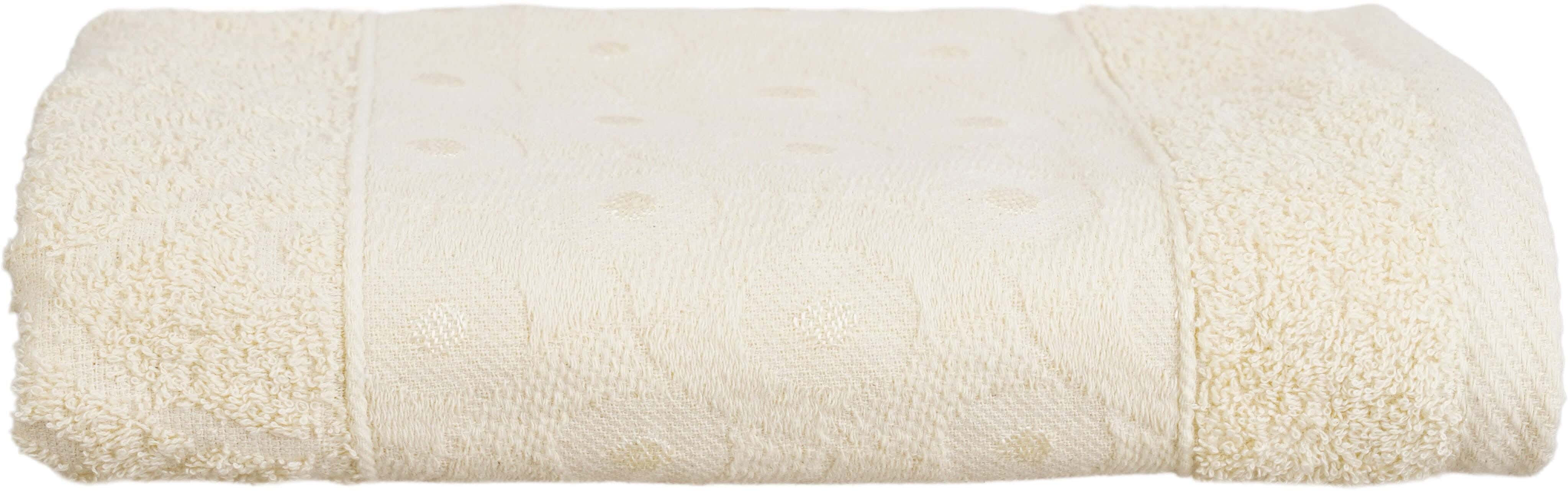 Cotton Jacquard Towel, 50×100 Cm, Approximately 280 Grm - Light Yellow
