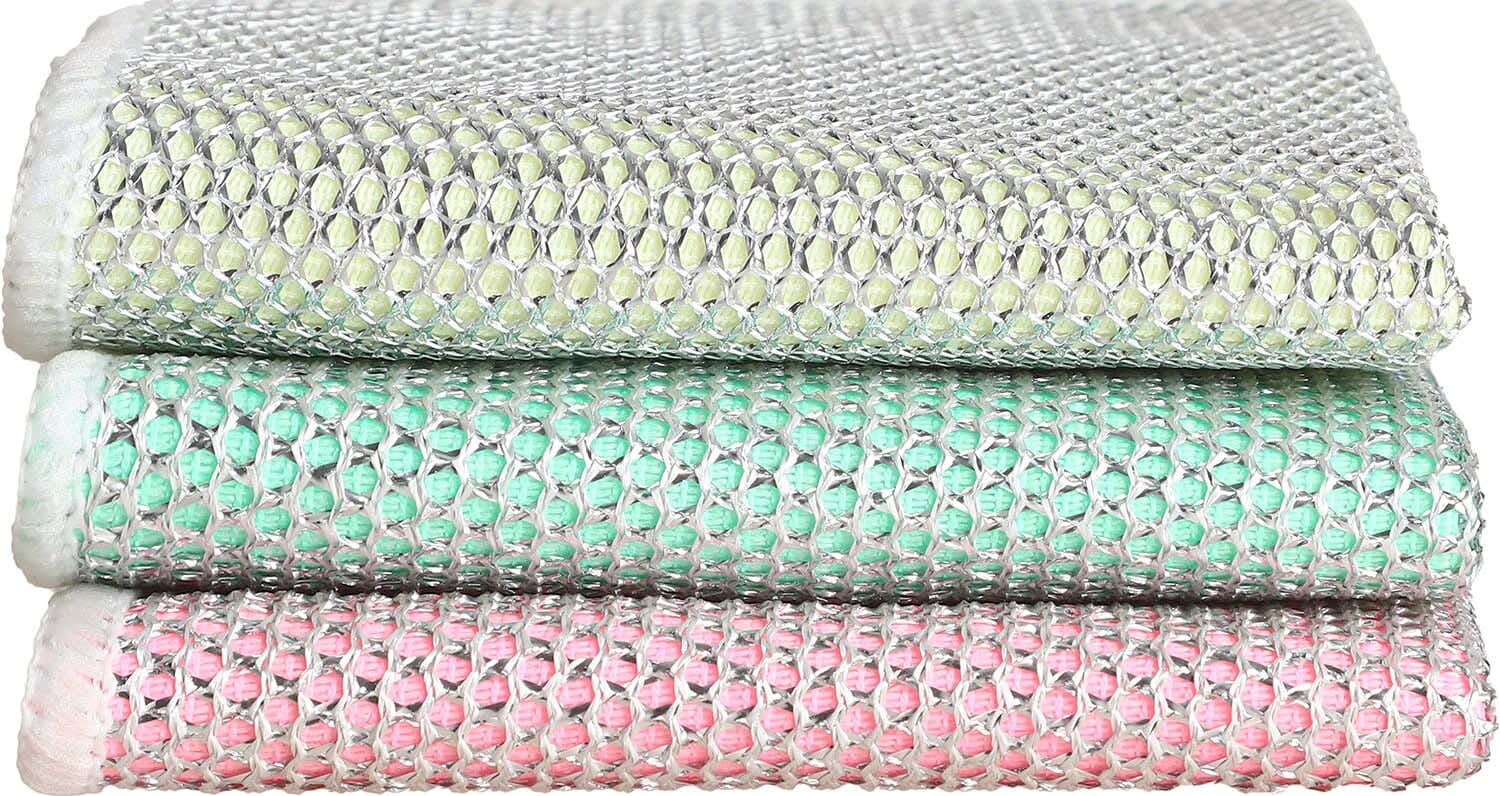 Fabric Kitchen Towel Set, 2 Sided, 3 Pieces, 24 cm - Multicolor