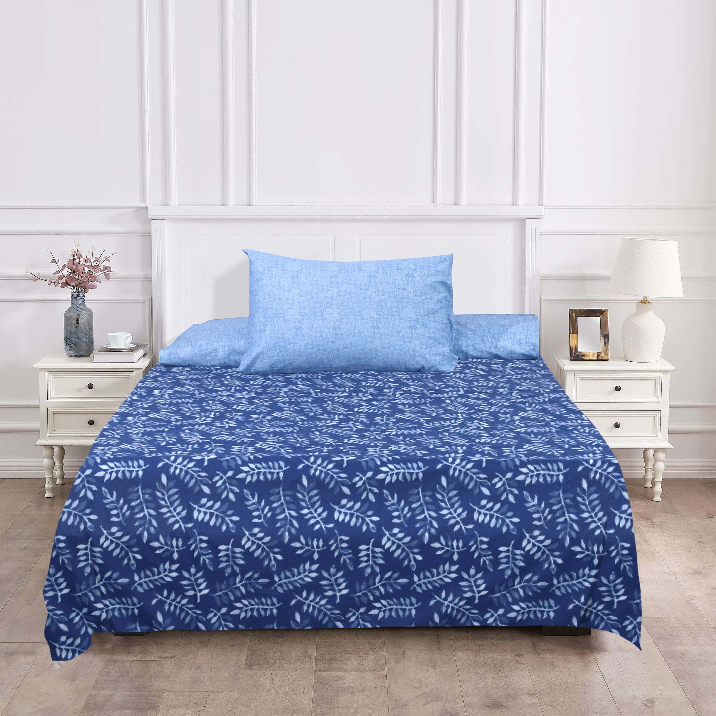 Mivida Cotton Youth Bed Sheet Set, 6 Pieces, 240×180 cm, 2400 gm - Navy