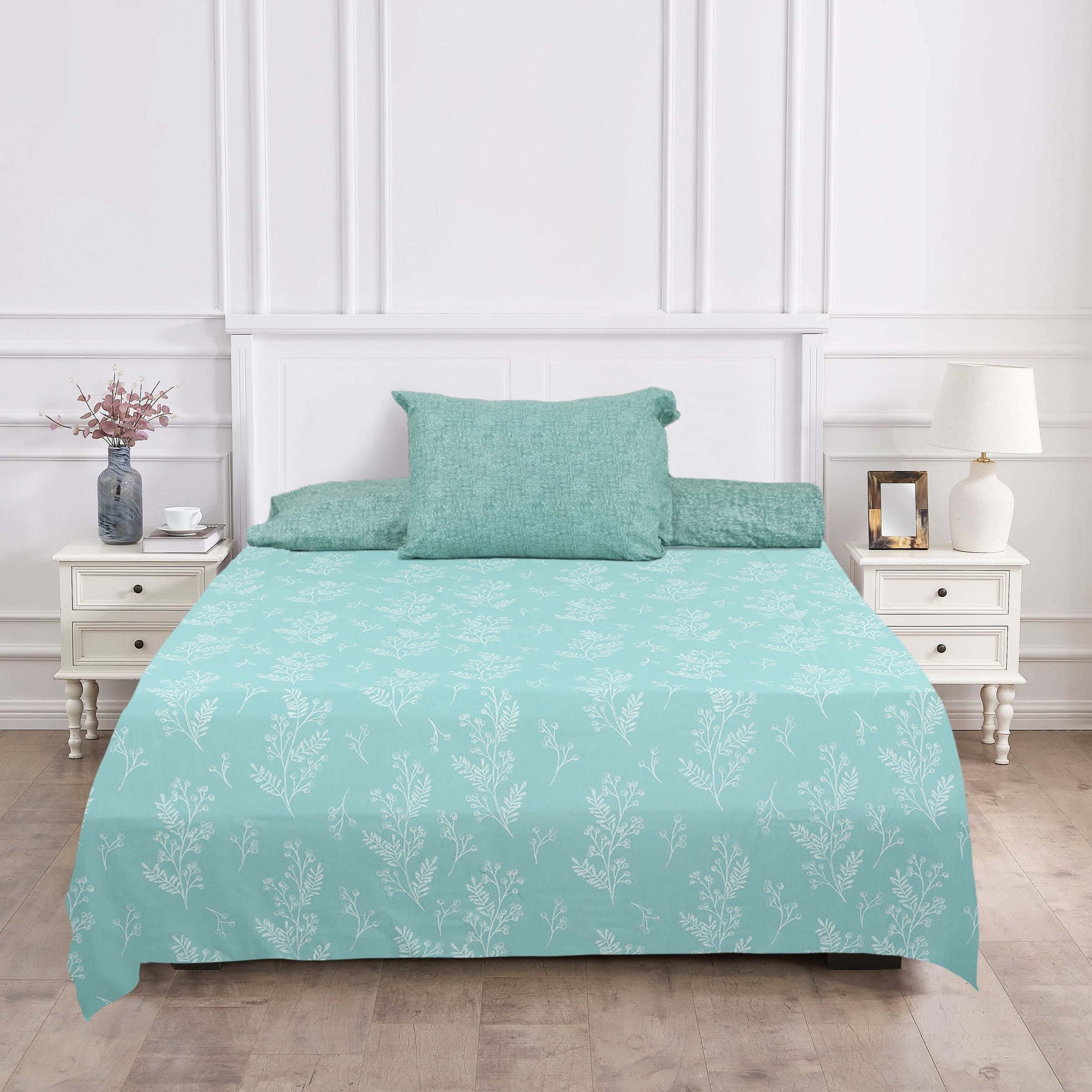 Mivida Cotton Youth Bed Sheet Set, 6 Pieces, 240×180 cm, 2400 gm - Green