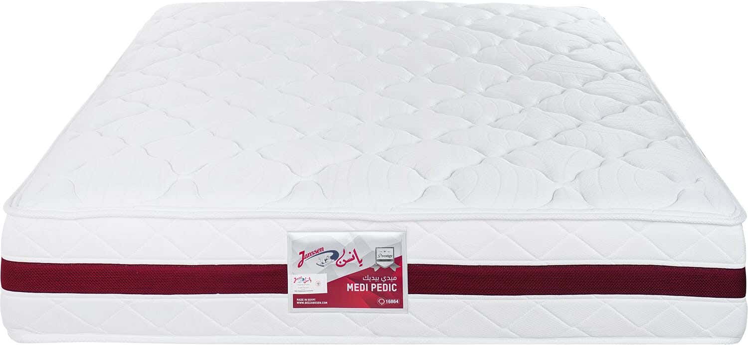 Janssen Double Net Medipedic Mattress, 160×195 cm, 28 cm high, Separate Springs - White