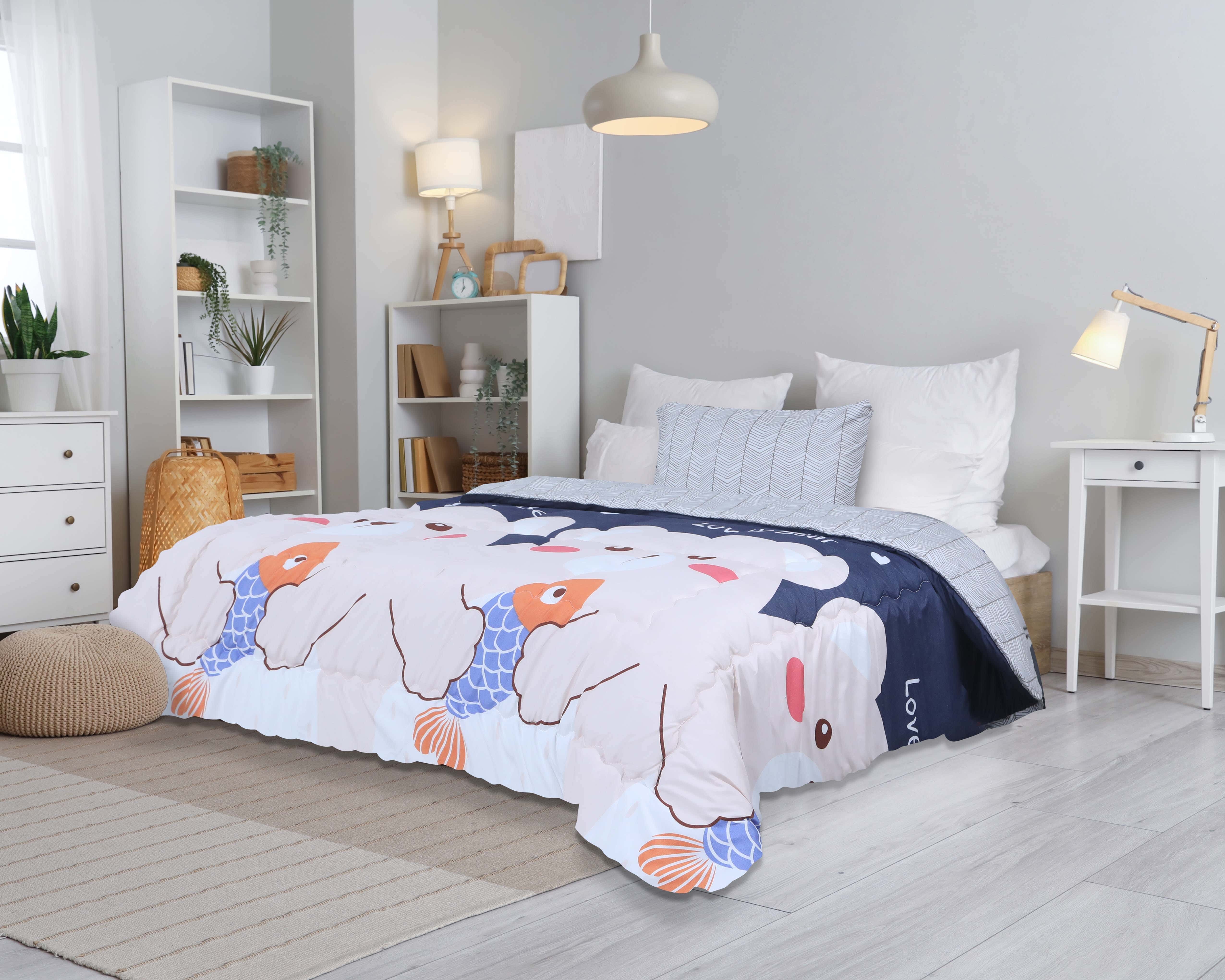 Forbed Microfiber Quilt Set, 2 Pieces, 225×170 cm, 2850 gm - Multicolor