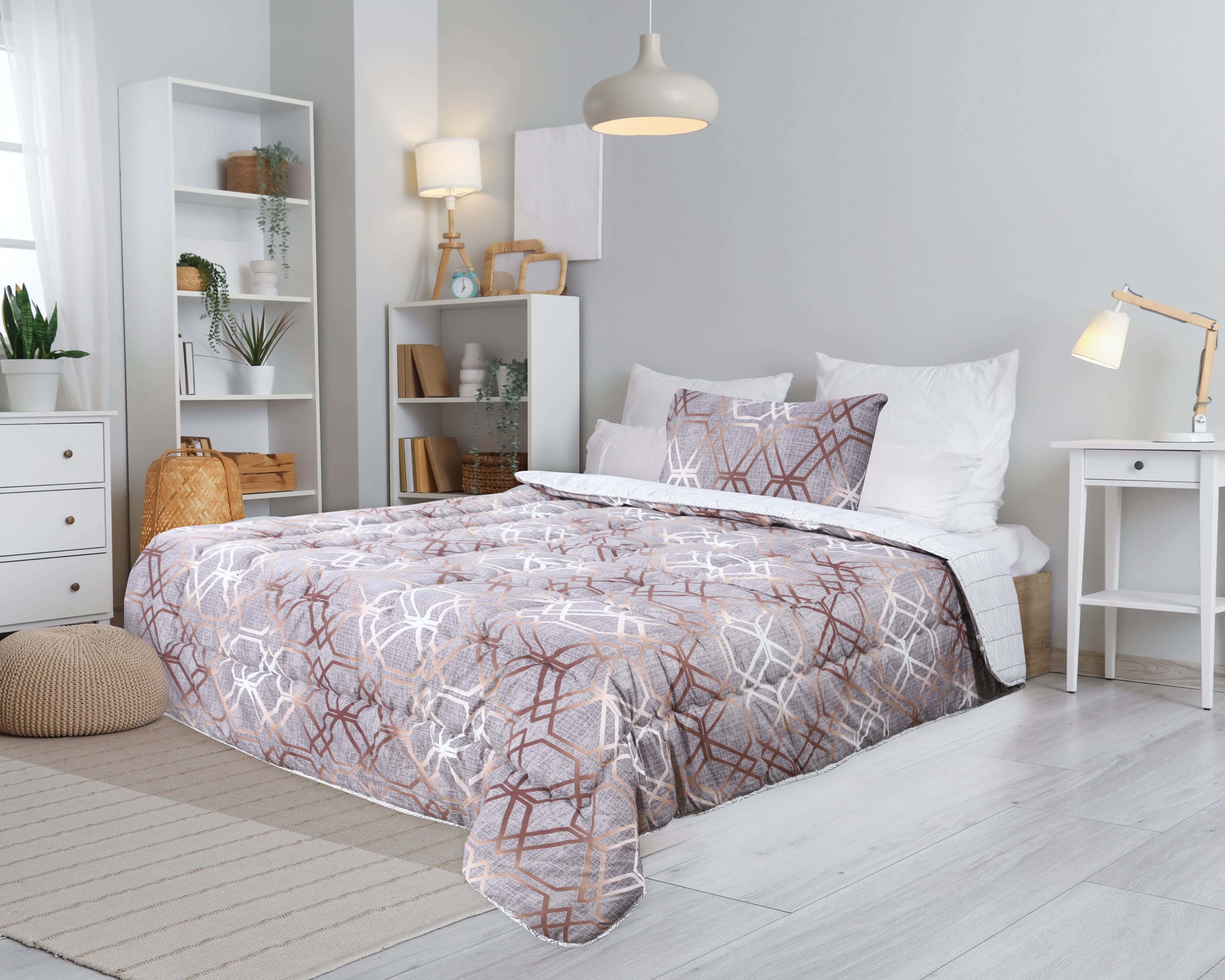 Forbed Microfiber Quilt Set, 2 Pieces, 225×170 cm, 2850 gm - Multicolor