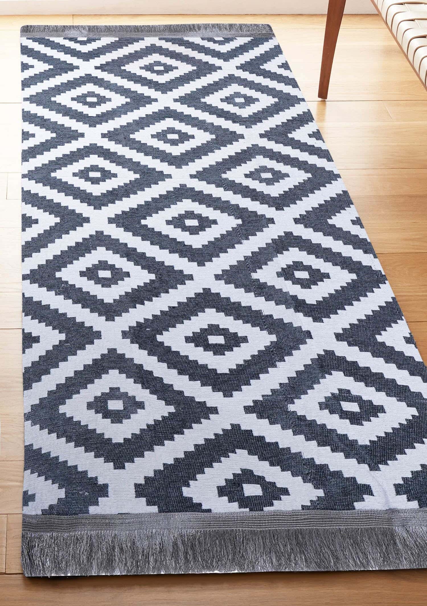 Chenille Double Face Rug, 70×200 cm, Approximately 550 grm - Grey