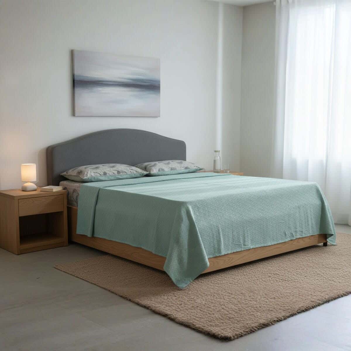 Lili Cotton Comforter, 240×240 cm, 2400 gm - Olive