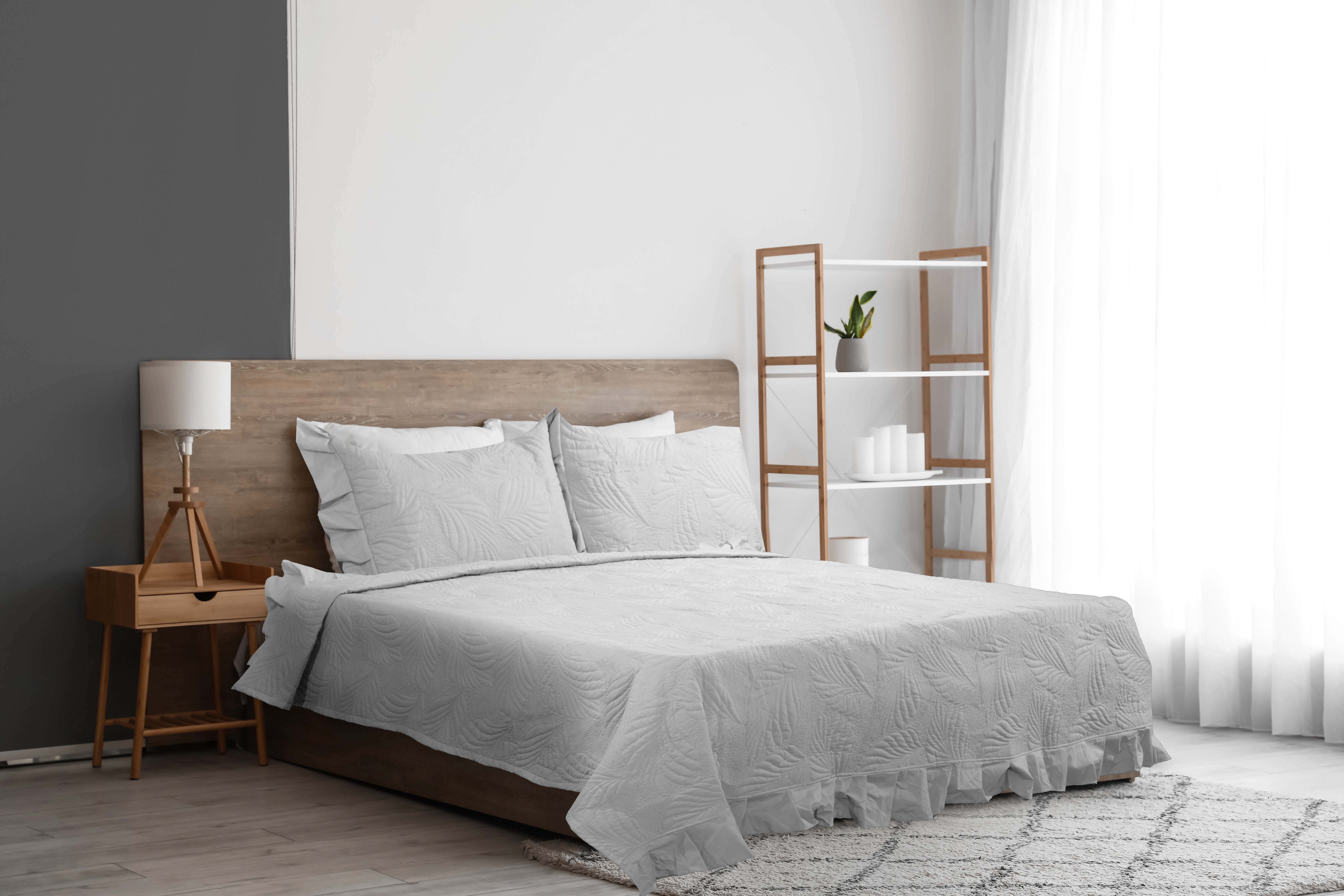 Lili Cotton Comforter Set, 3 Pieces, 240x260 cm, 3500 gm - Grey
