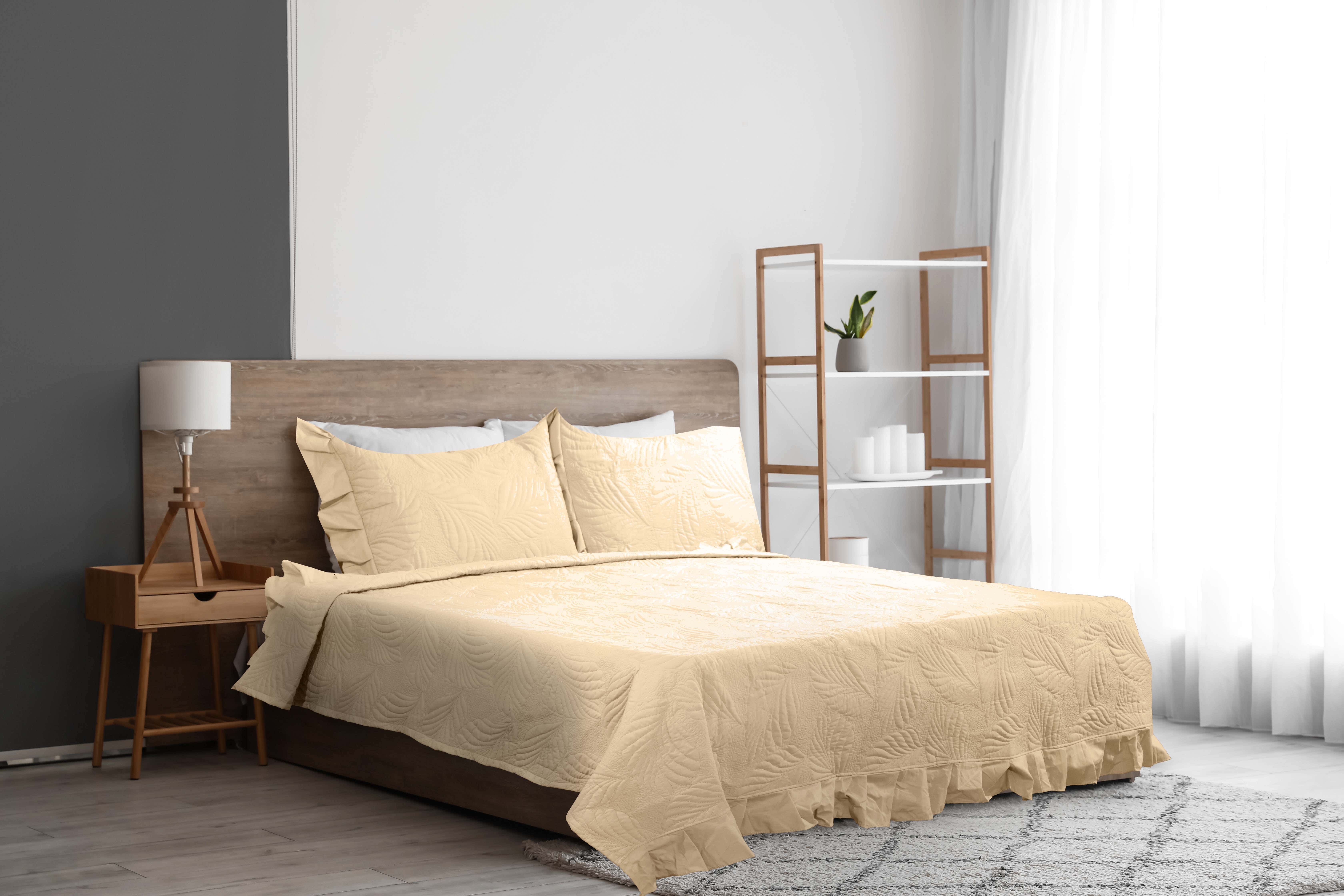 Lili Cotton Comforter Set, 3 Pieces, 240x260 cm, 3500 gm - Beige