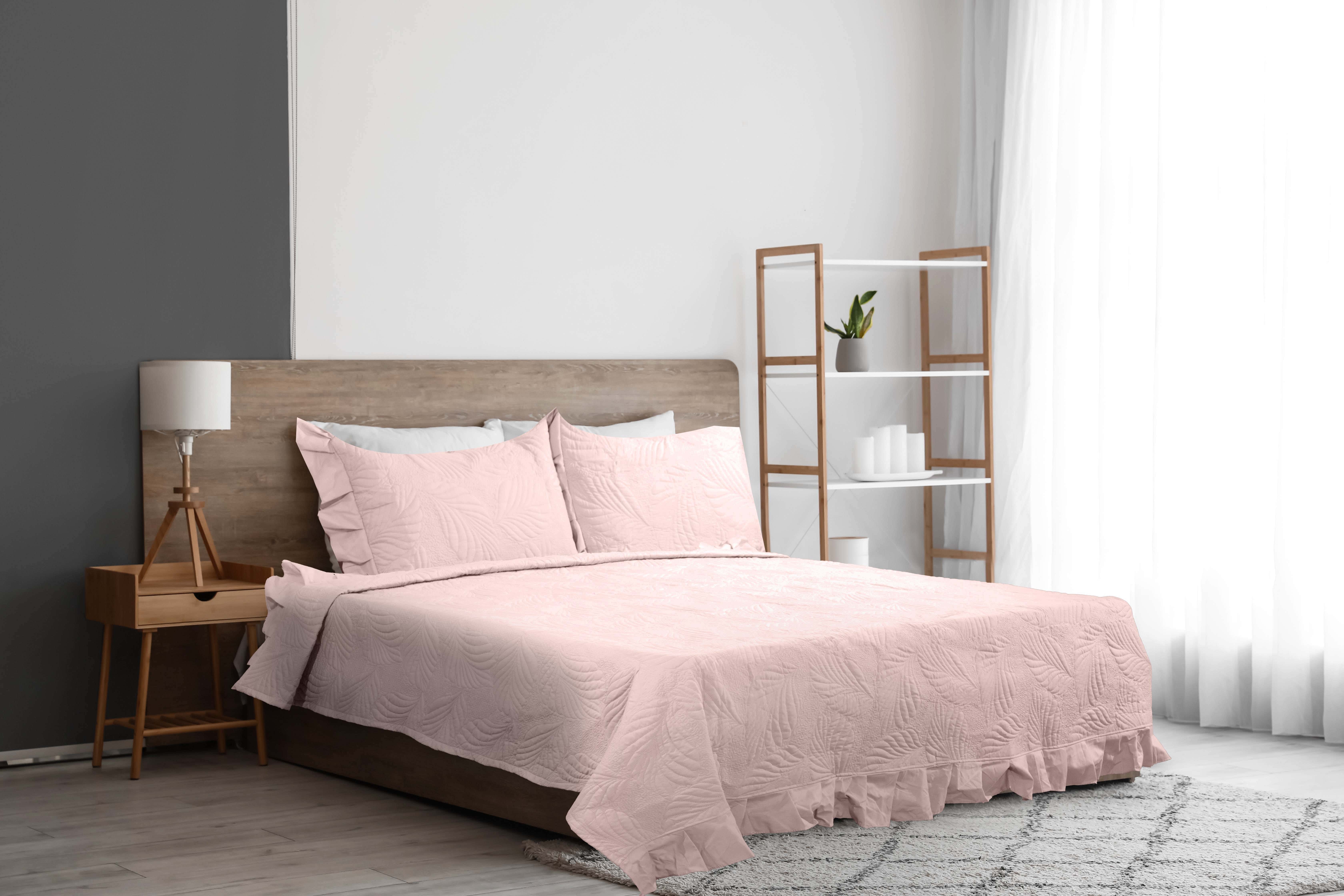 Lili Cotton Comforter Set, 3 Pieces, 240x260 cm, 3500 gm - Rose