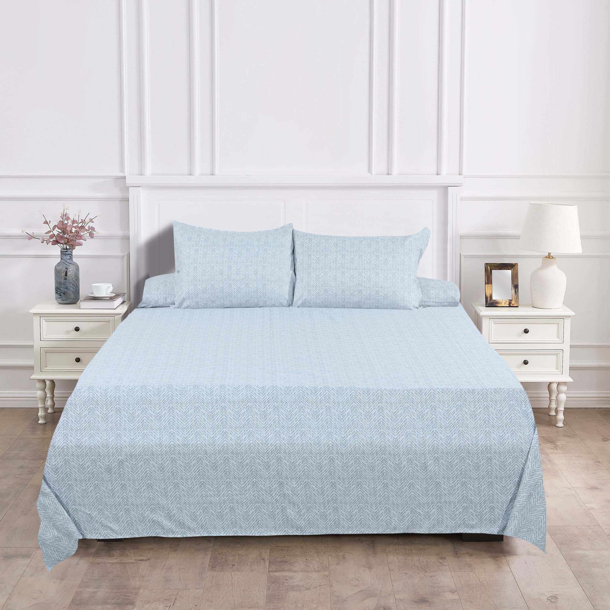 Morano Cotton Bed Sheet Set, 4 Pieces, 240×260 cm, 2100 gm - Grey