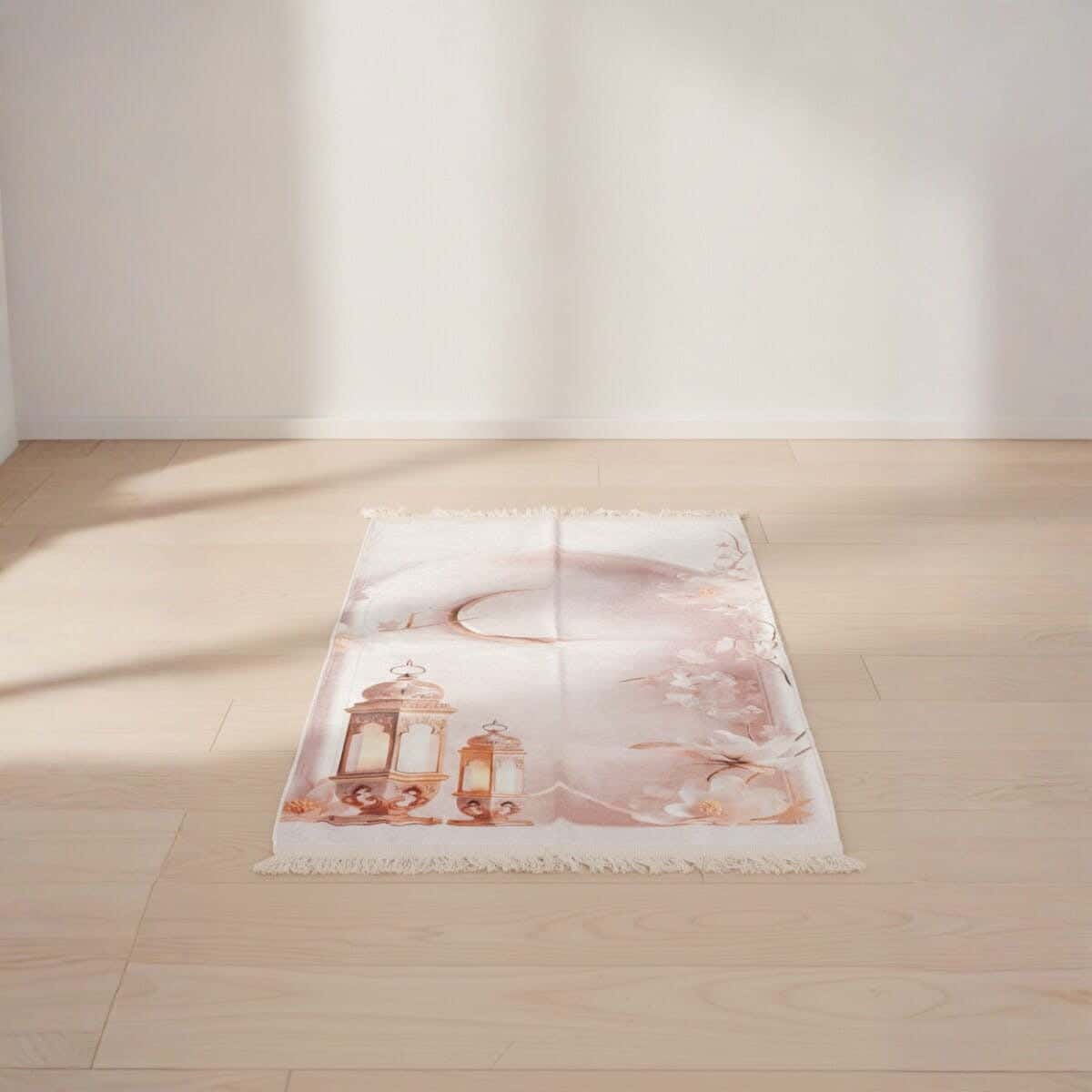 Velvet Printed Prayer Mat, Dots Back, 65×110 cm, 450 grm Approx - Multicolor