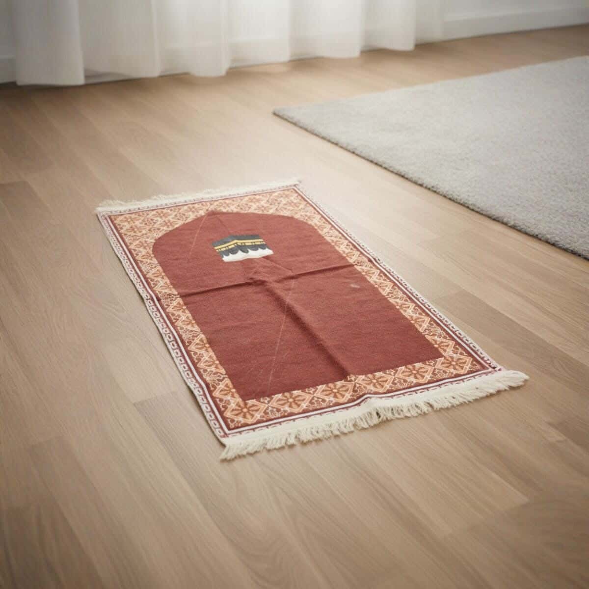 Velvet Printed Prayer Mat, Dots Back, 65×110 cm, 450 grm Approx - Multicolor