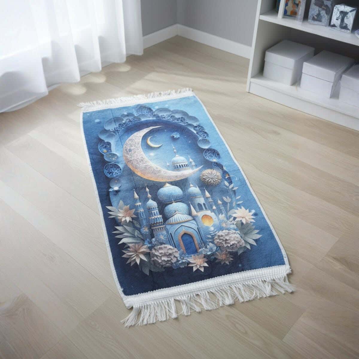 Velvet Prayer Rug, Dots Back, 40×75 cm, Approximately 290 grm - Multicolor