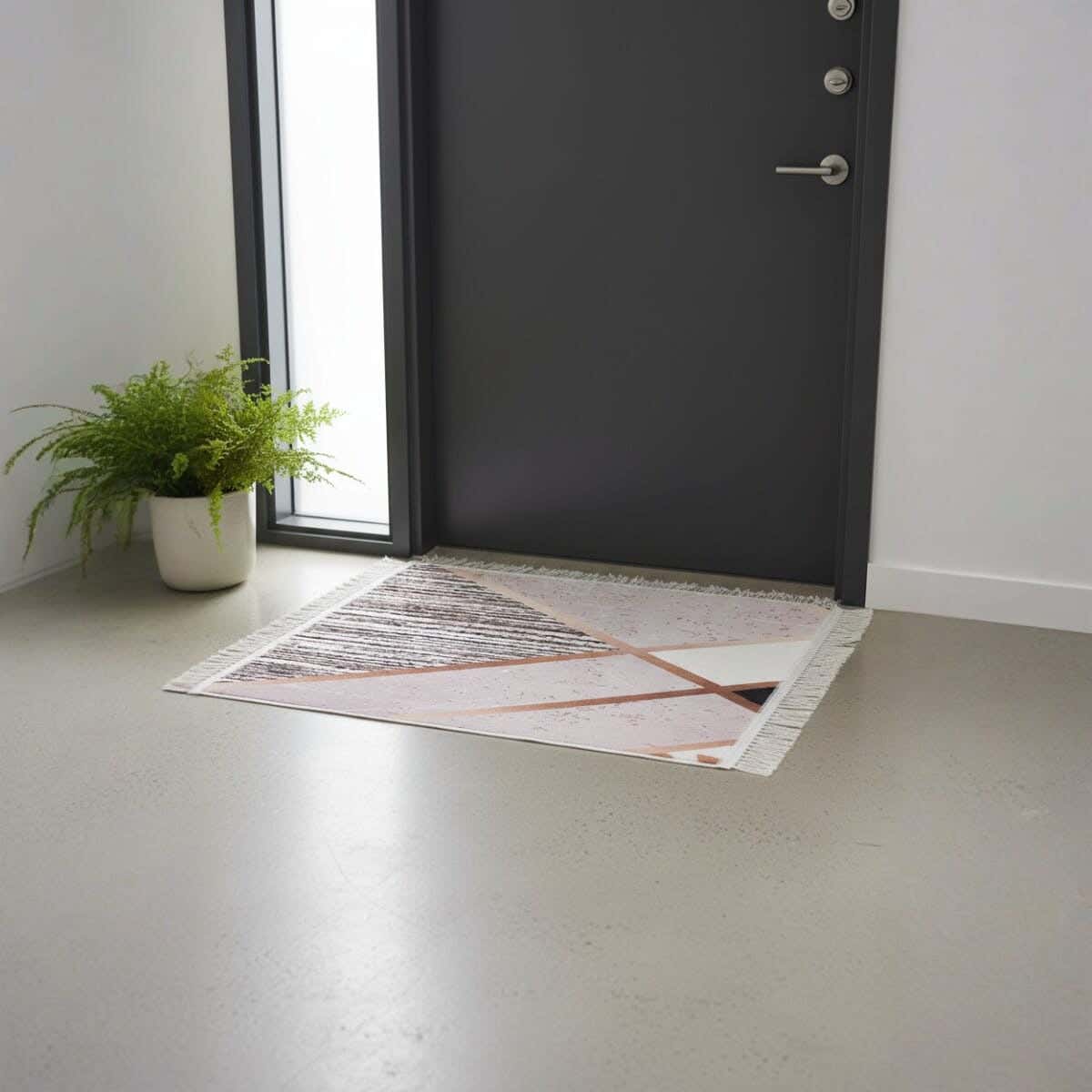 Doormat Velvet with Dots Back, 50×70 cm, Approximately 350 grm - Brown Beige