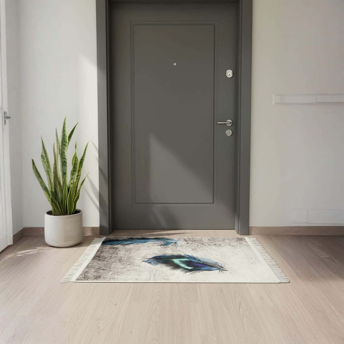Velvet Door Mat with Dots Back, 50×70 cm, approximately 350 grm - Multicolor