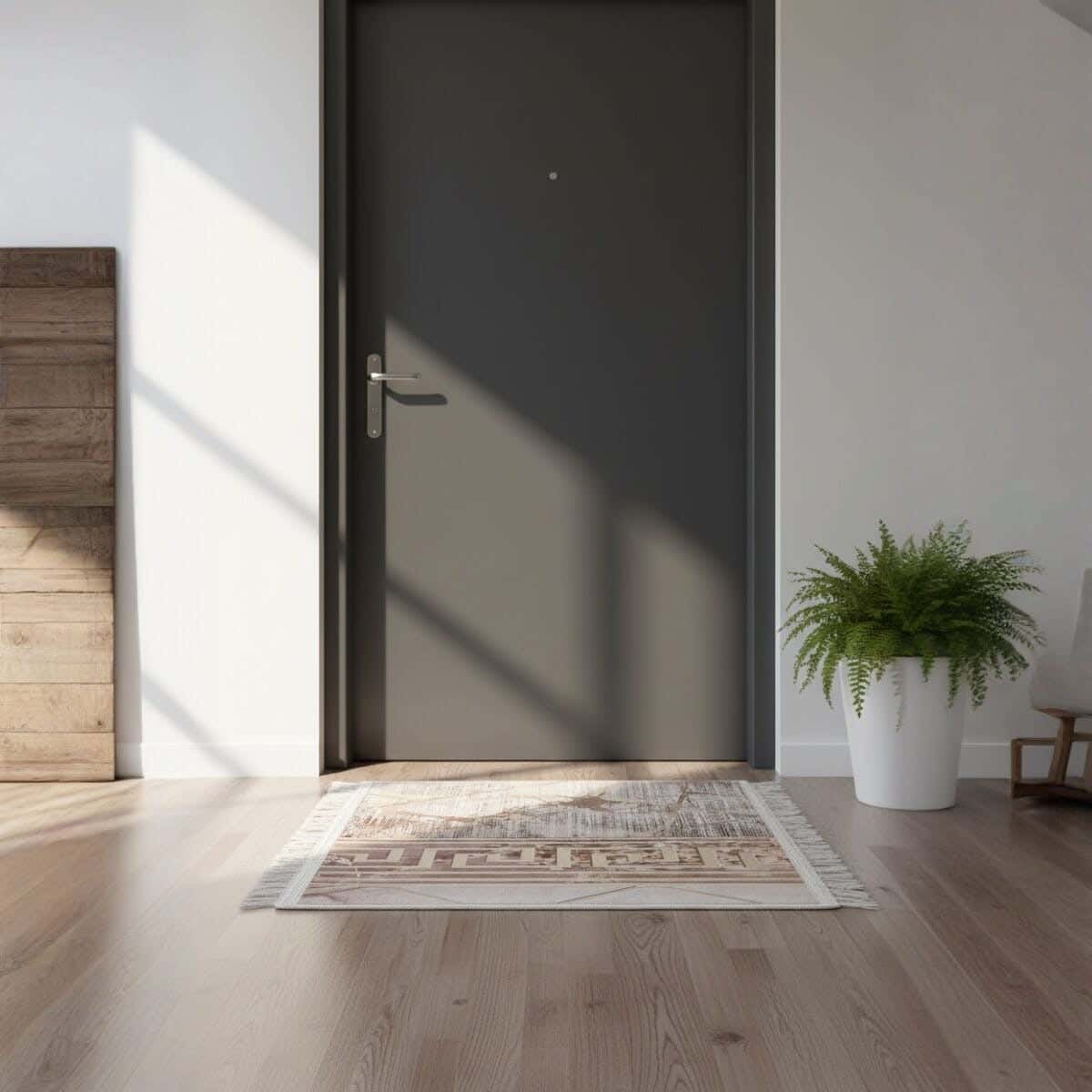 Velvet Door Mat with Dots Back, 50×70 cm, approximately 350 grm - Beige Gold