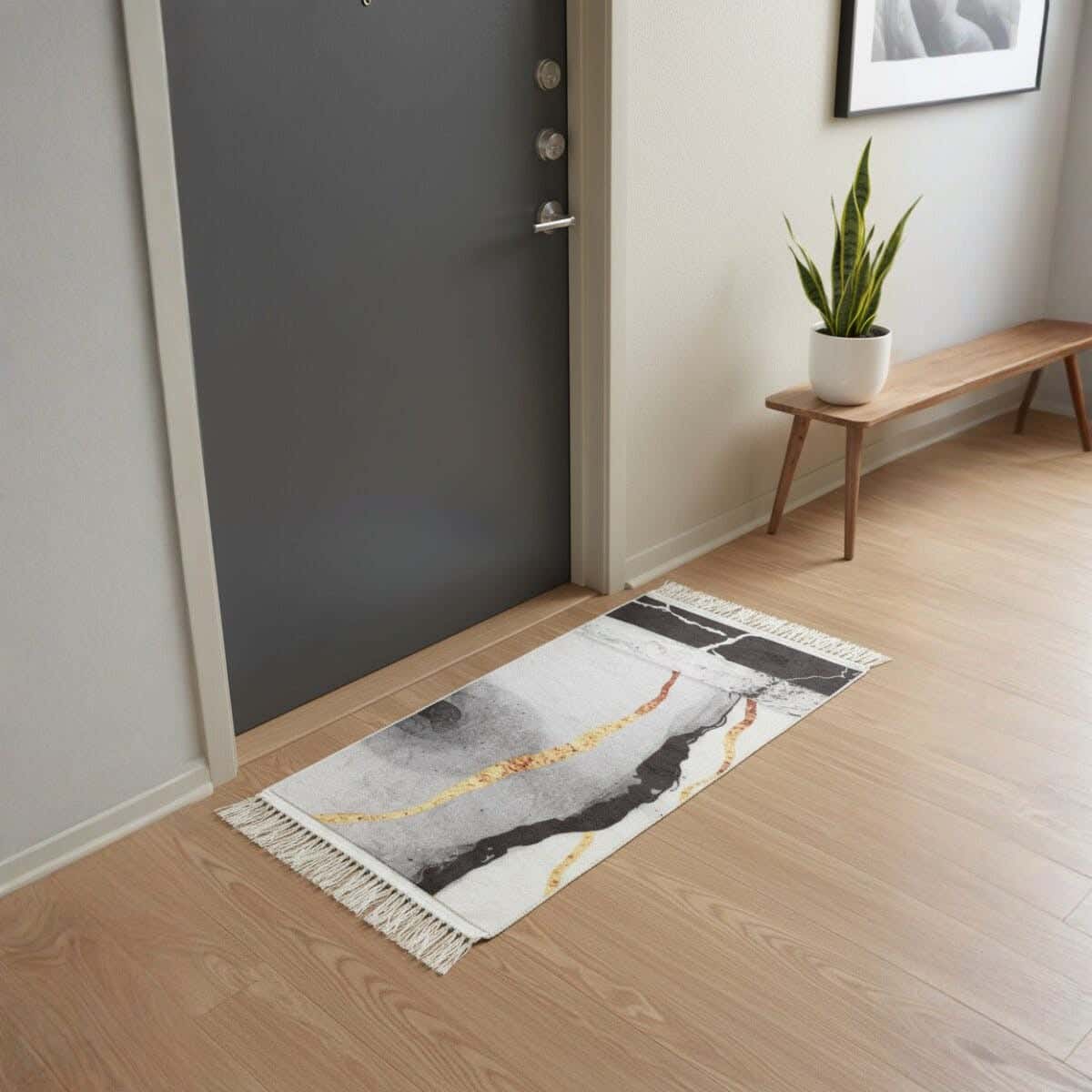 Doormat Velvet with Dots Back, 50×70 cm, Approximately 350 grm - Multicolor