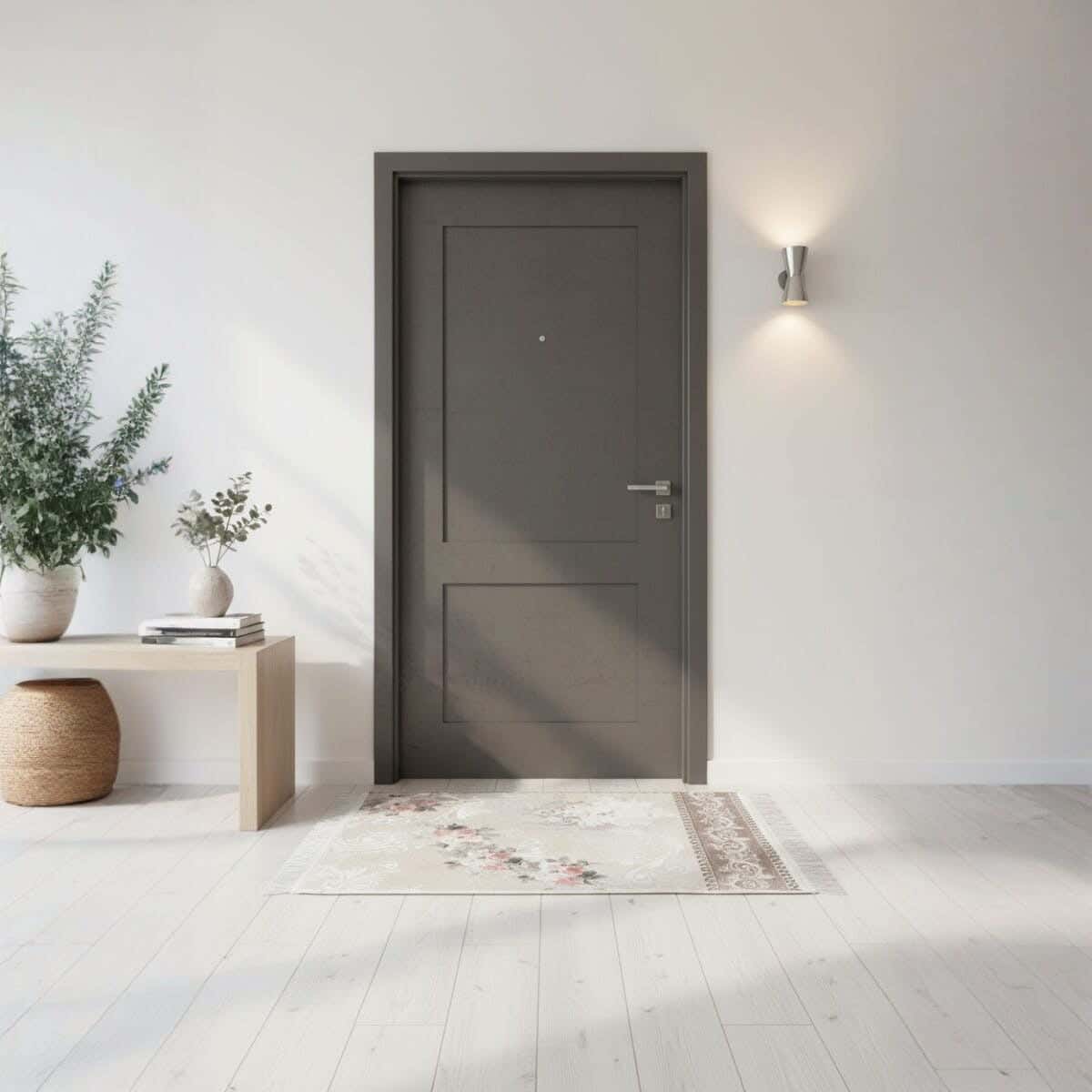 Doormat Velvet with Dots Back, 50×70 cm, Approximately 350 grm - Brown White