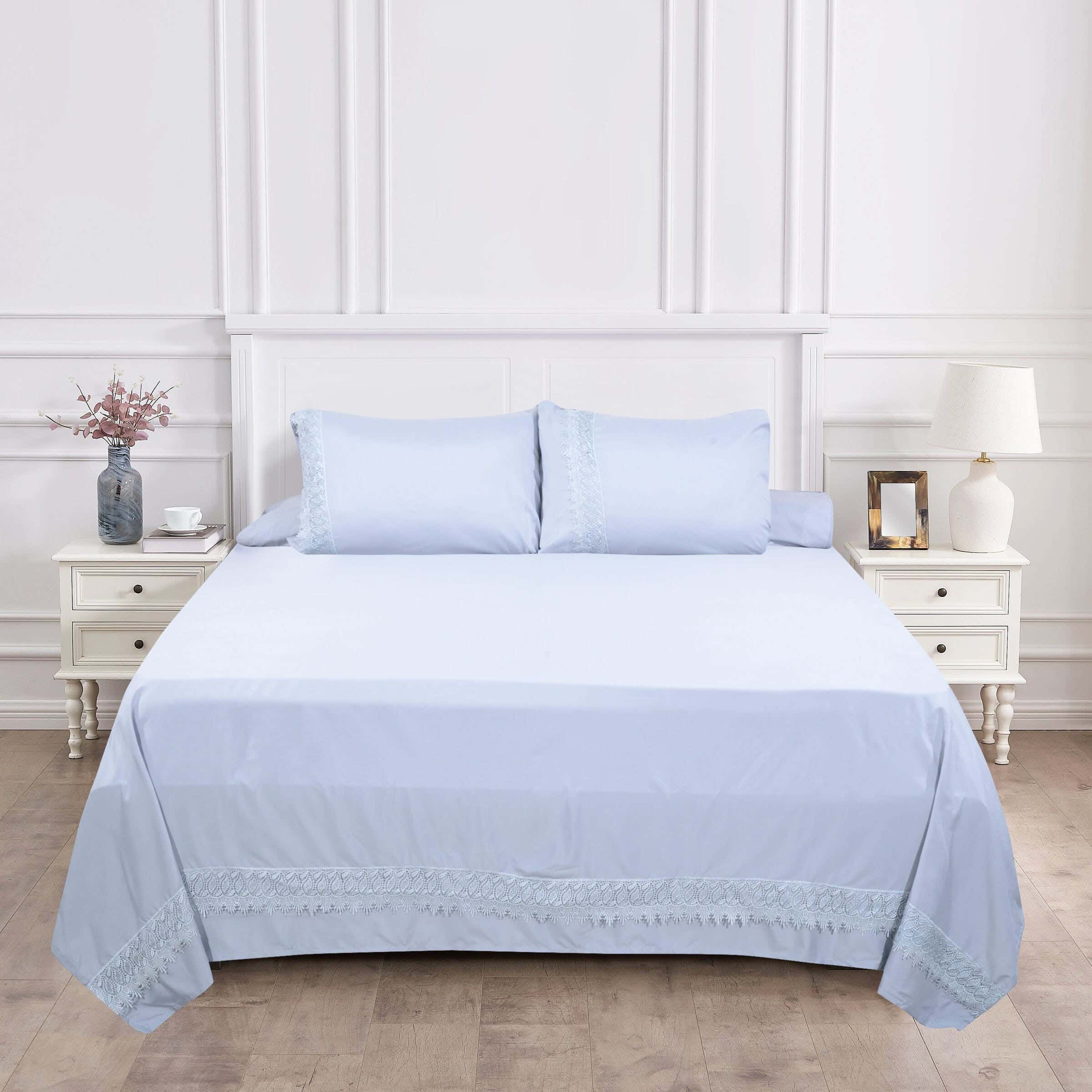 Al Khan Microfiber Bed Sheet Set, 4 Pieces, 240×260 cm, 2380 gm - Grey