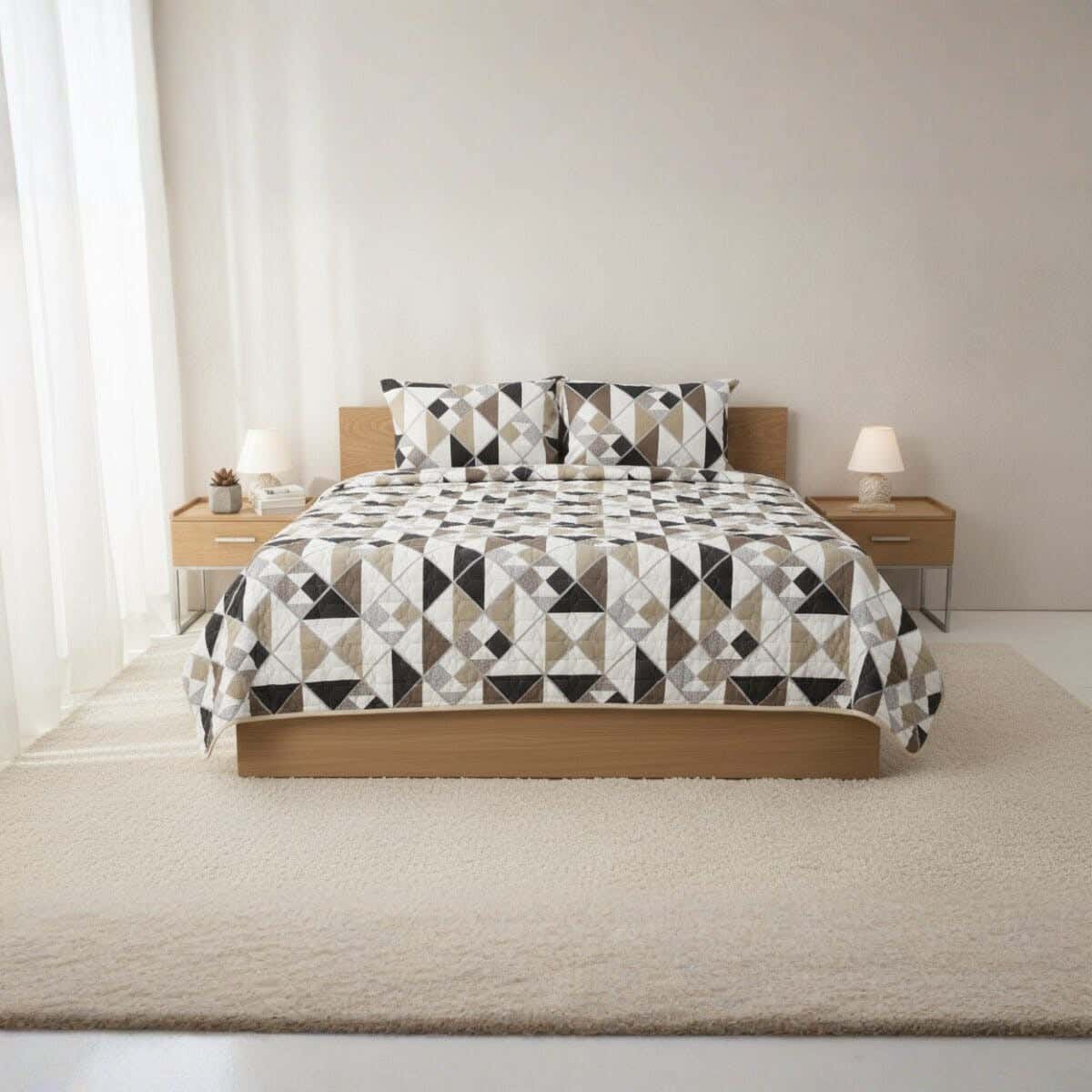 Mokhmal Microfiber Comforter set, 3 pieces, 220x230 cm, 2250 gm - Multicolor