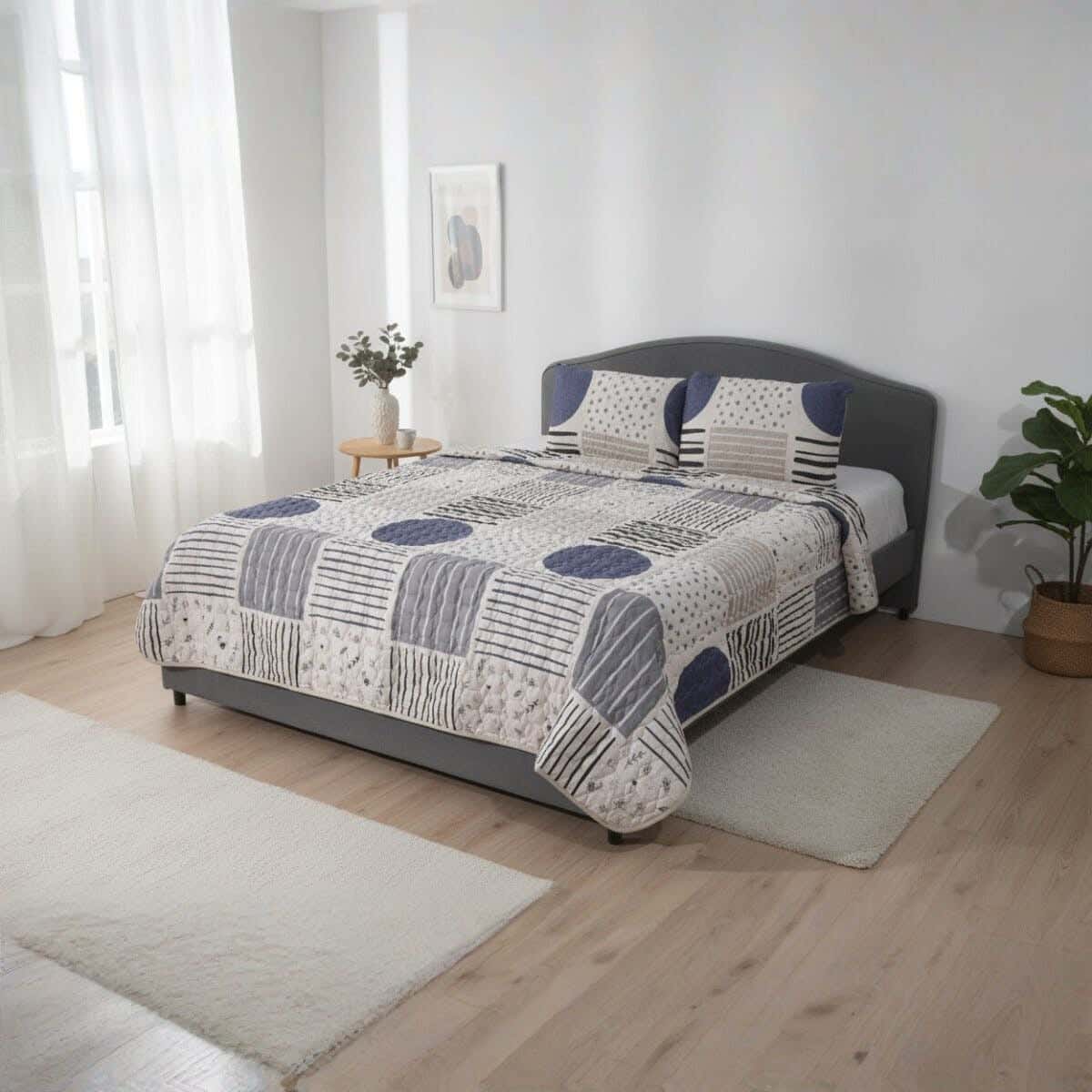 Mokhmal Microfiber Comforter set, 3 Pieces, 220×230 cm, Approximately 2250 grm - Multicolor