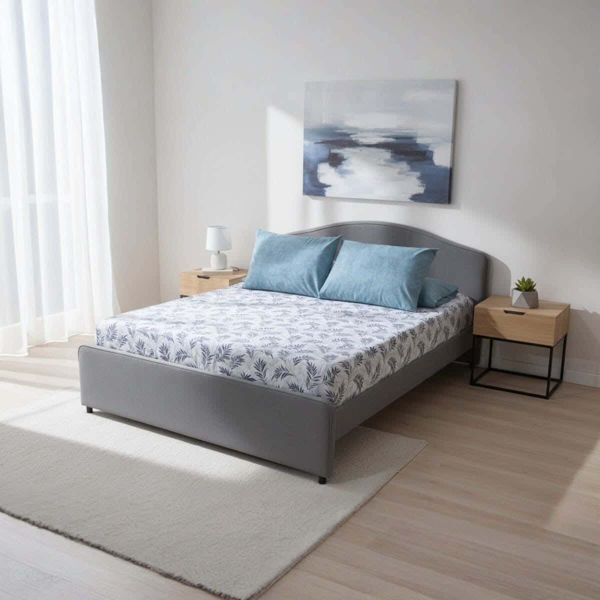 Loom Cotton Bed Sheet Set with Elastic, 4 Pieces, 200×160 cm, 1300 gm - Multicolor