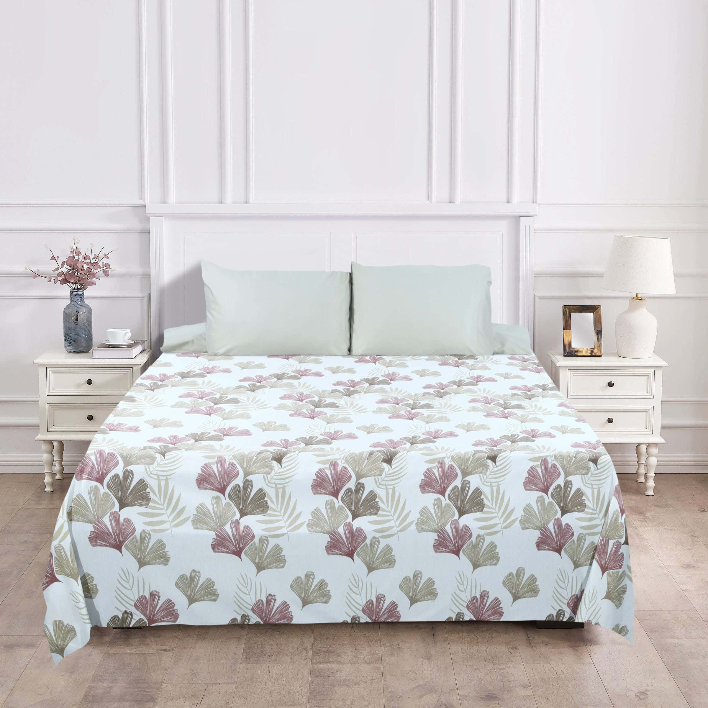 Loom Cotton Bed Sheet Set, 4 Pieces, 240×260 cm, 1500 gm - Multicolor