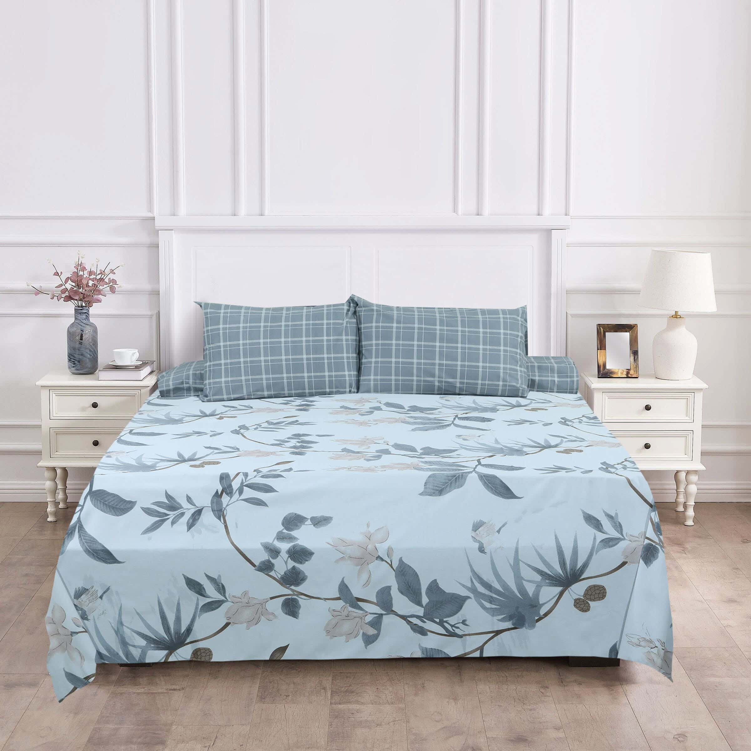 Loom Cotton Bed Sheet Set, 240×260 cm, 1500 gm - Multicolor