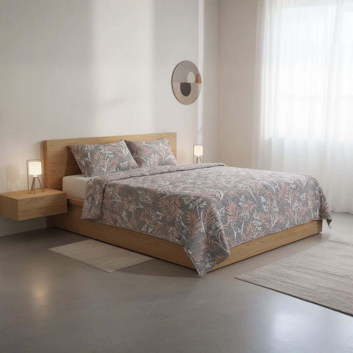 Lemog Cotton Comforter Set, 3 Pieces, 240×260 cm, 3100 gm - Multicolor