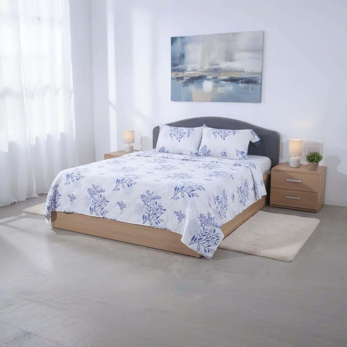 Lemog Cotton Comforter Set, 3 Pieces, 240×260 cm, 3100 gm - Multicolor