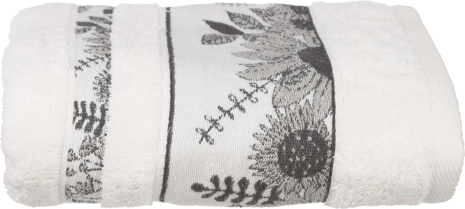 Verdi Canar Jacquard Cotton Towel, 50×90 cm, Approximately 280 grm - White
