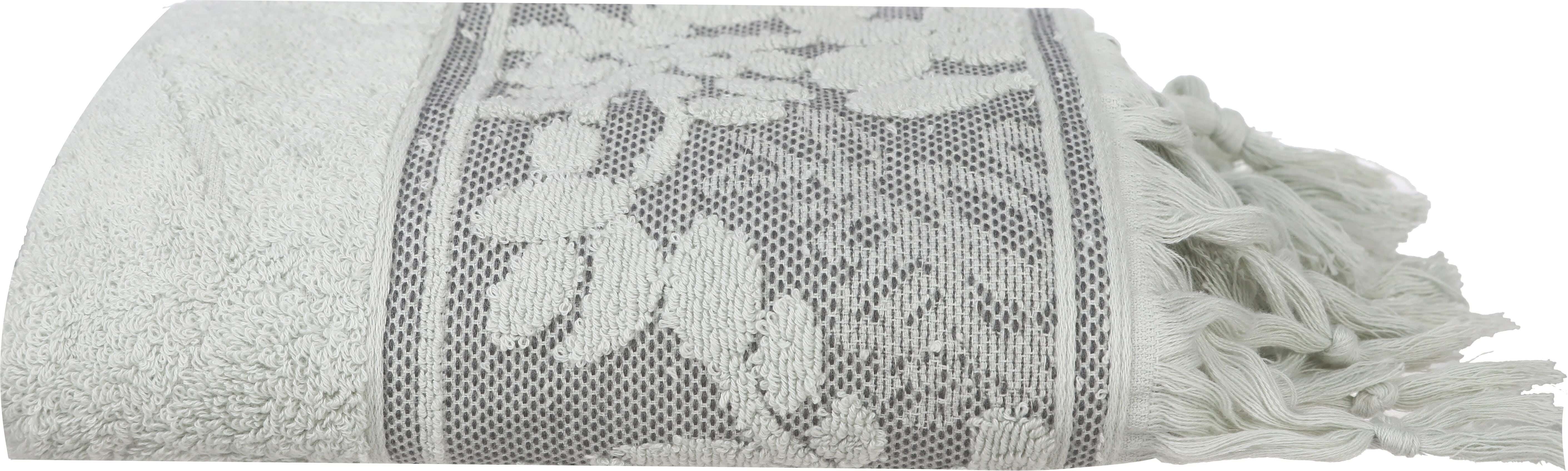 Verdi Canar Jacquard Cotton Towel, 50×90 cm, Approximately 280 grm - Olive