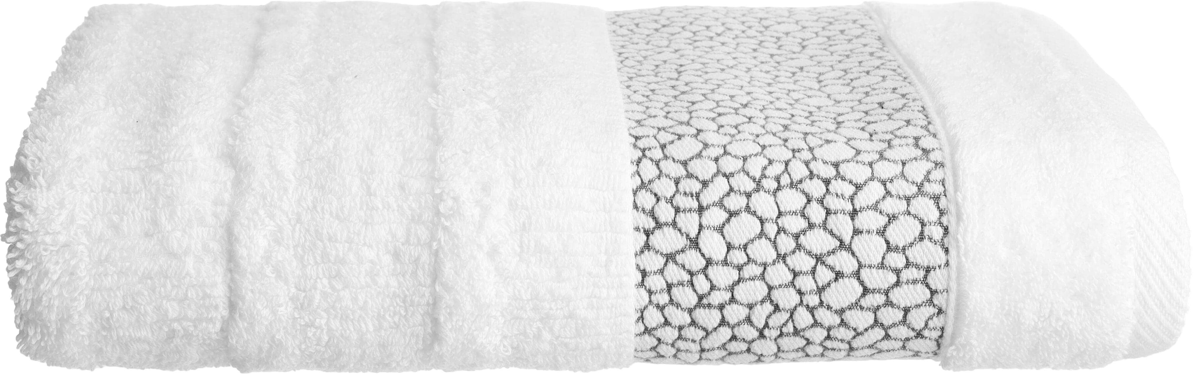 Verdi Canar Jacquard Cotton Bathrobe, 65×130 cm, Approximately 520 grm - White