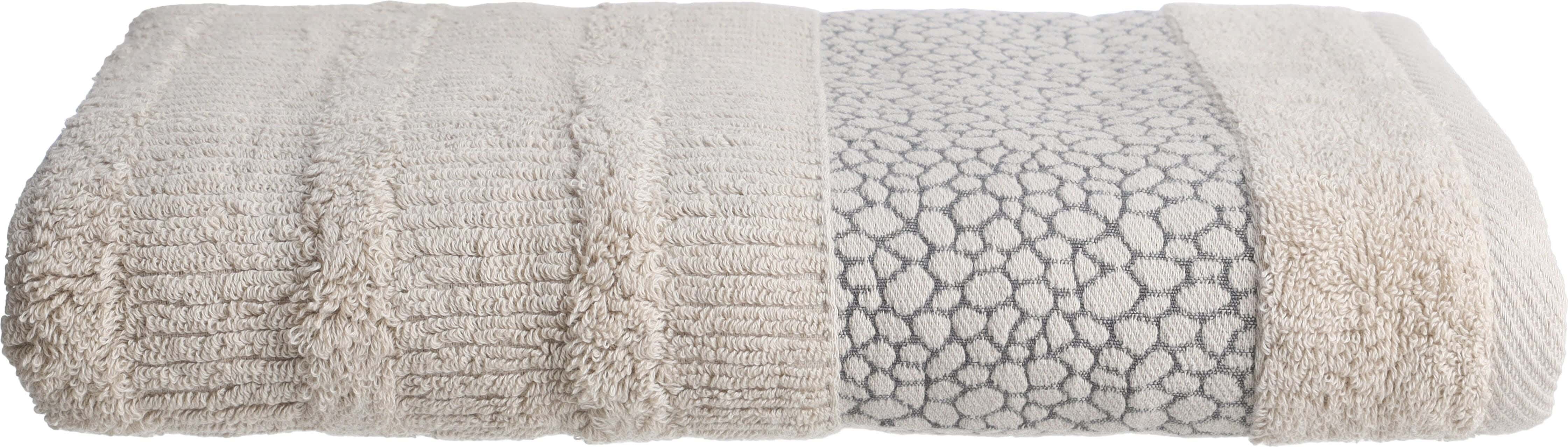 Verdi Canar Jacquard Cotton Bathrobe, 65×130 cm, Approximately 520 grm - Beige