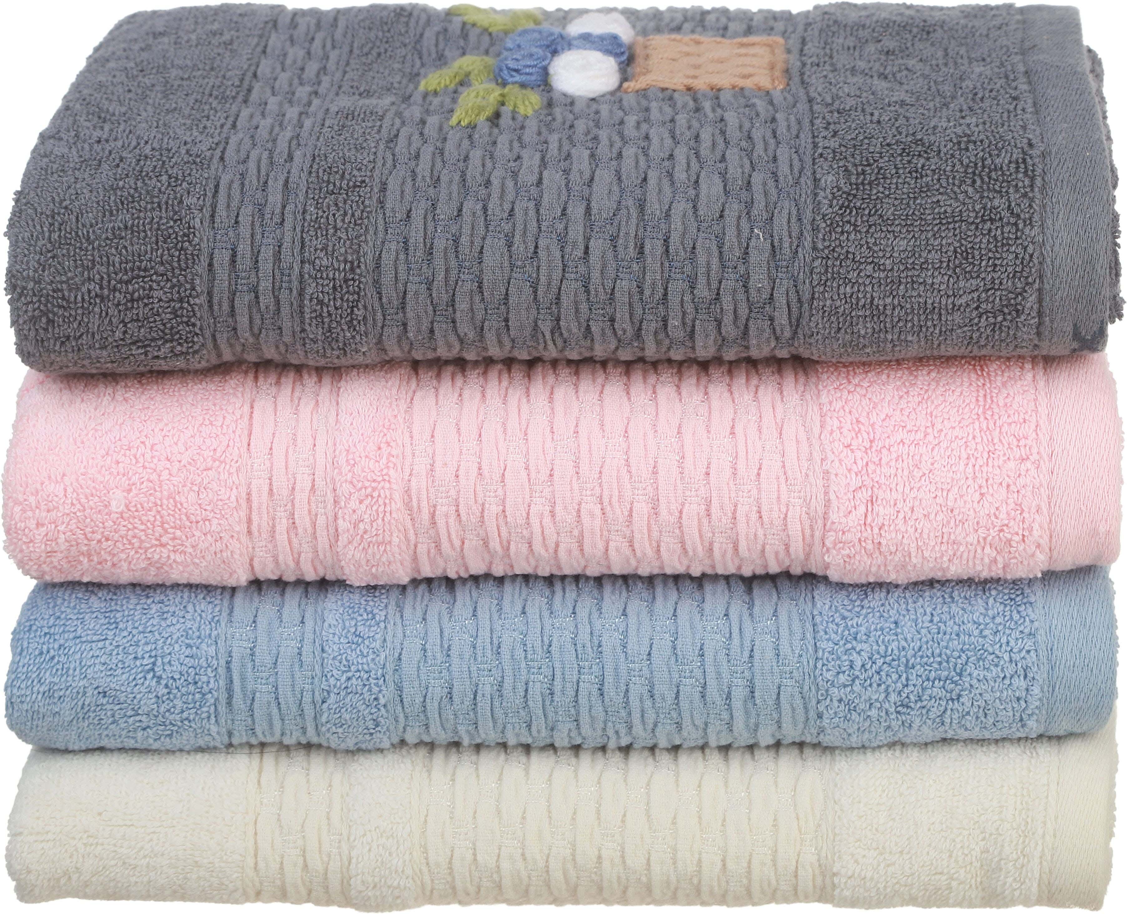 Panotex Cotton Towel Set, 4 Pieces, 110x55 cm, Approximately 300 gm - Multicolor