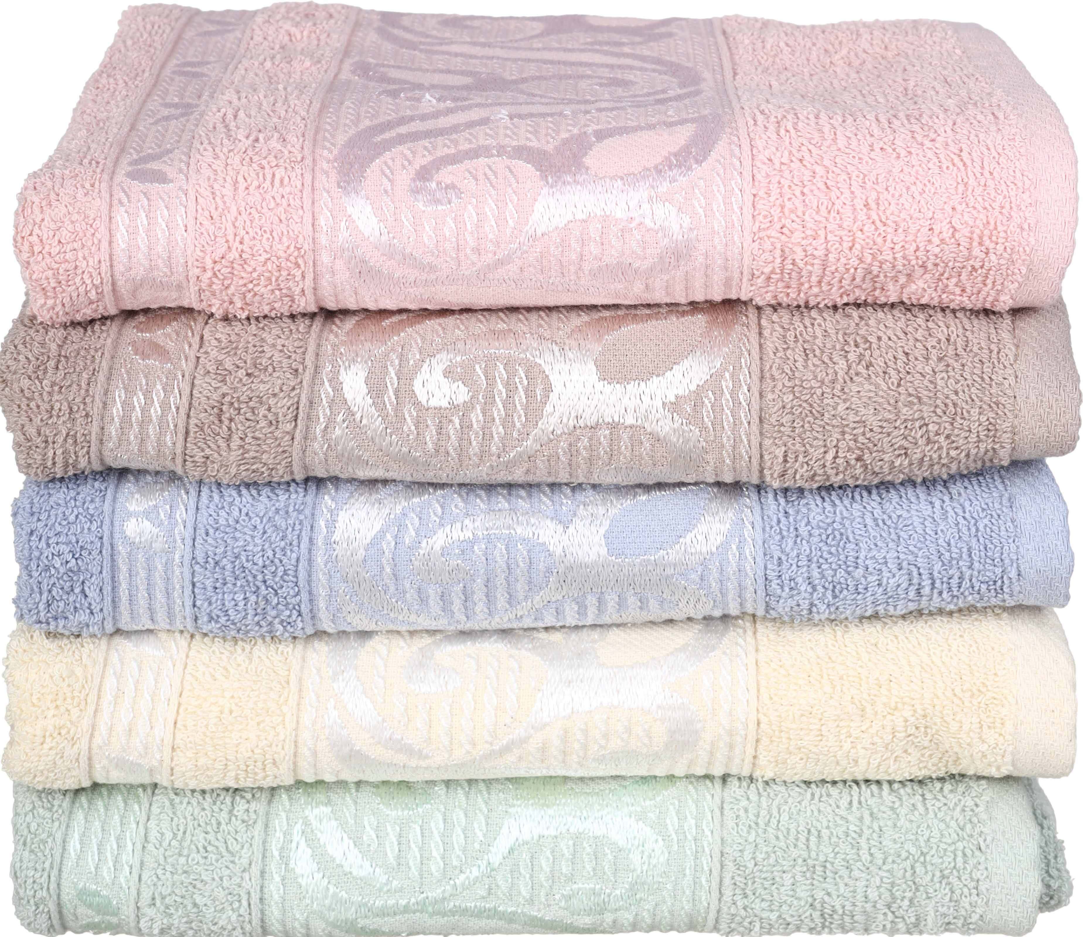 Anabela Cotton Towel Set, 5 Pieces, 50×100 cm, 280 grm Approx - Multicolor