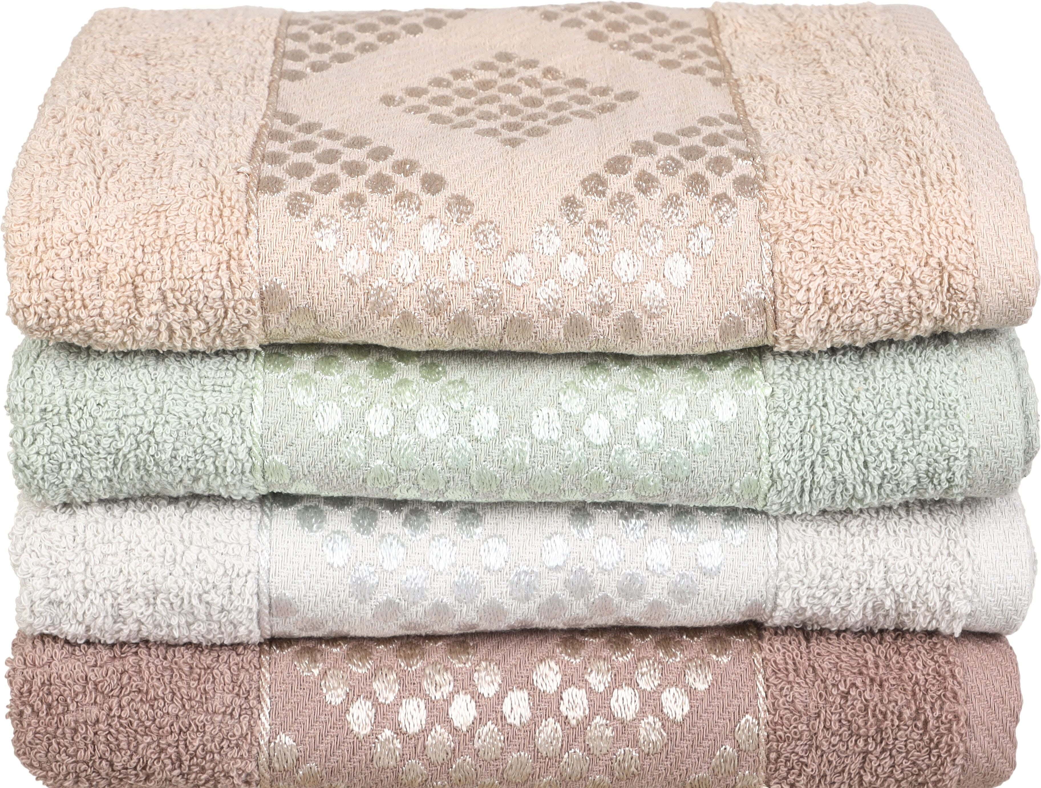 Anabela Jacquard Cotton Towel Set, 4 Pieces, 50×100 cm, approximately 250 grm - Multicolor