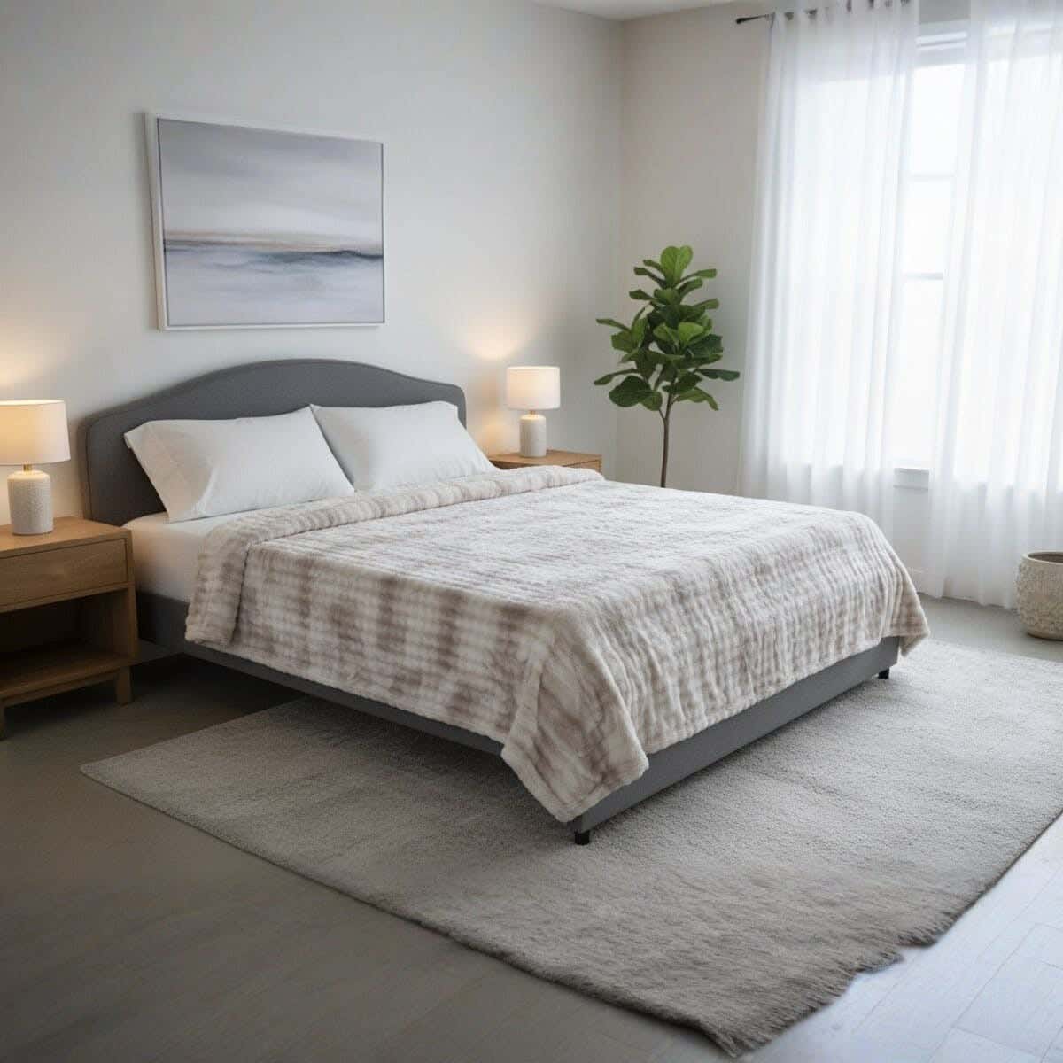 Morano Velvet Youth Blanket Set, 2 Pieces, 180×240 cm, Approximately 4000 grm - Beige