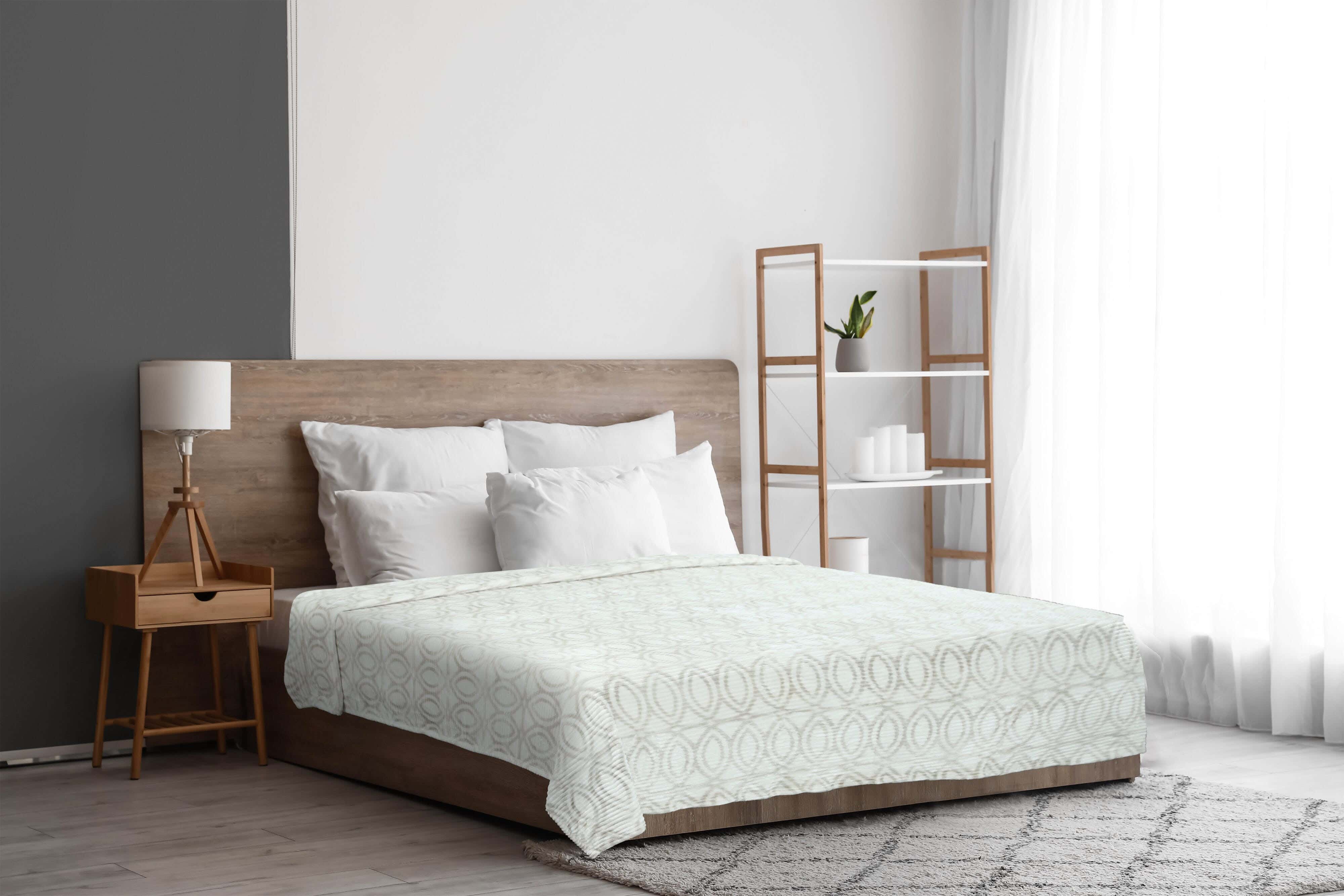 Morano Velvet Bed Heater, 220×240 cm, 1500 gm - Beige