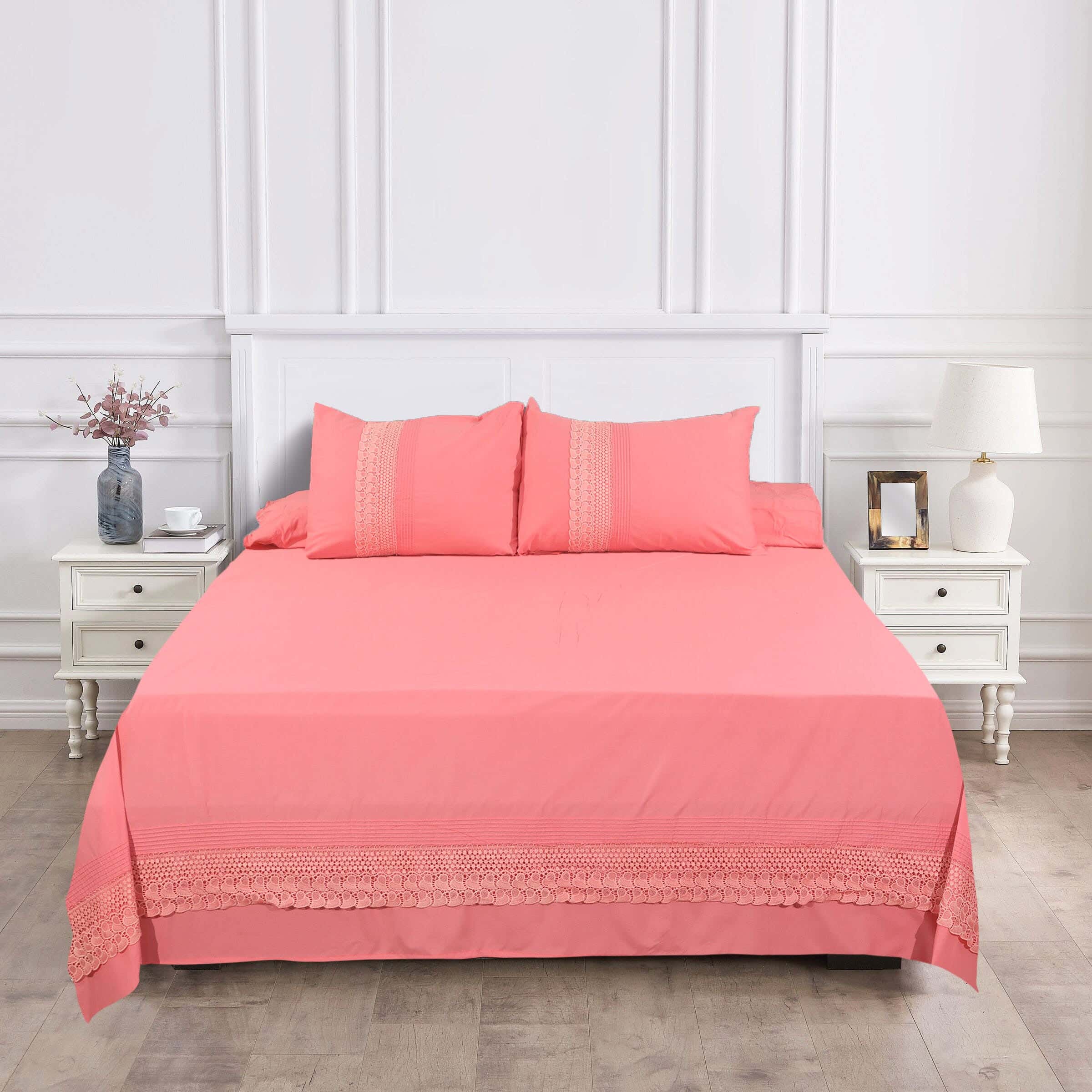Bazar Cotton Bed Sheet Set, 4 Pieces, 240×260 cm, 2600 gm - Cashmere